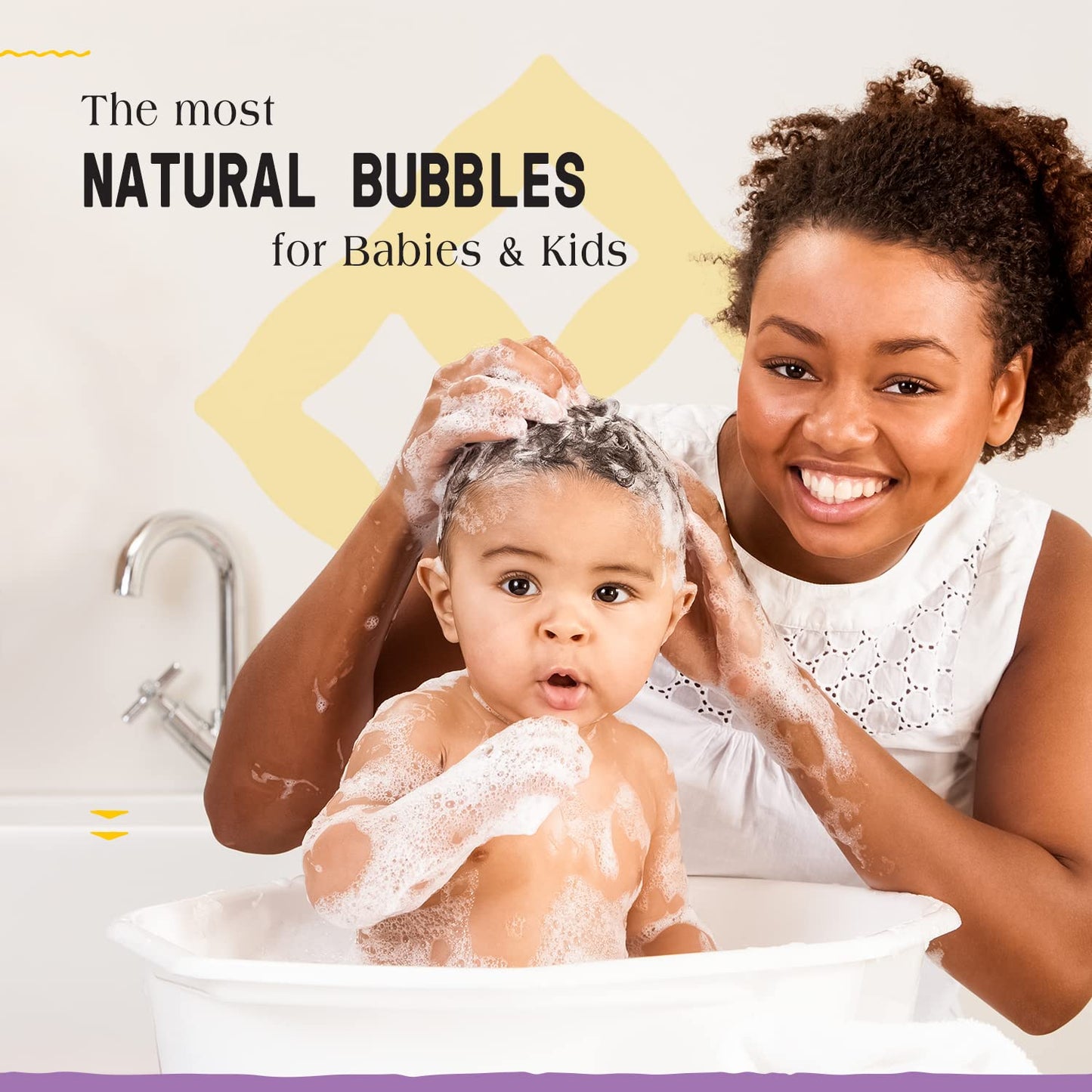 Alaffia Babies and Kids Bubble Bath, Gentle Baby Essentials for Delicate Skin, Cleansing & Calming Bubbles, Plant Based Formula, Vegan, Lemon Lavender (2 Pack - 32 Fl Oz Ea)