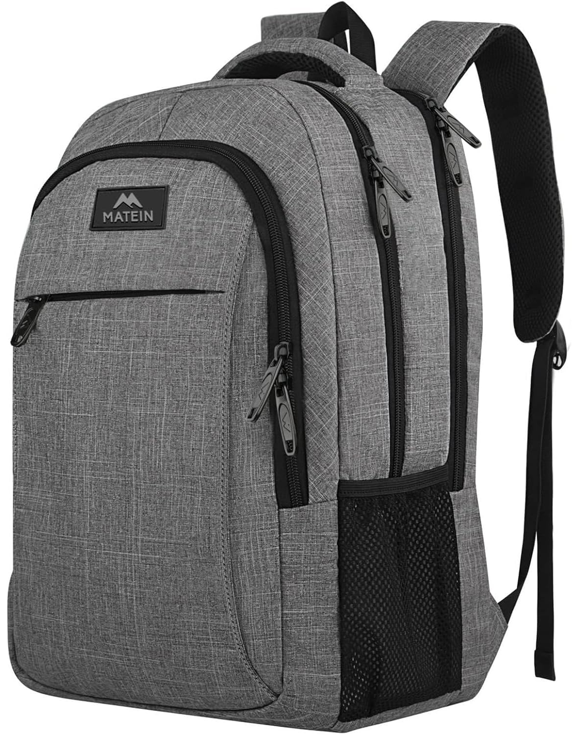 Matein Travel Laptop Backpack, Business Anti Theft Slim Durable Laptops Backpack with USB Charging Port, Water Resistant College School Computer Bag Gifts for Men & Women Fits 15.6 Inch Notebook, Grey