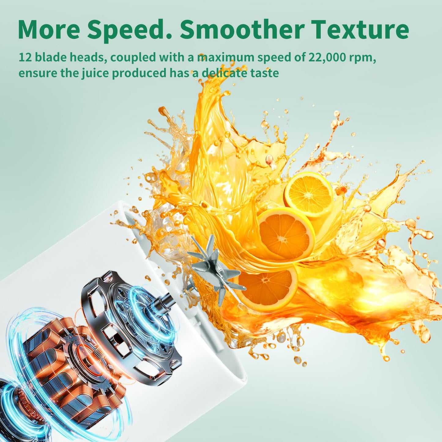 Portable Cordless Blender,Small Rechargeable Juicer,Mini Personal Blender for Smoothies and Shakes,With Automatic Cleaning Function,On The Go and Easy To Use