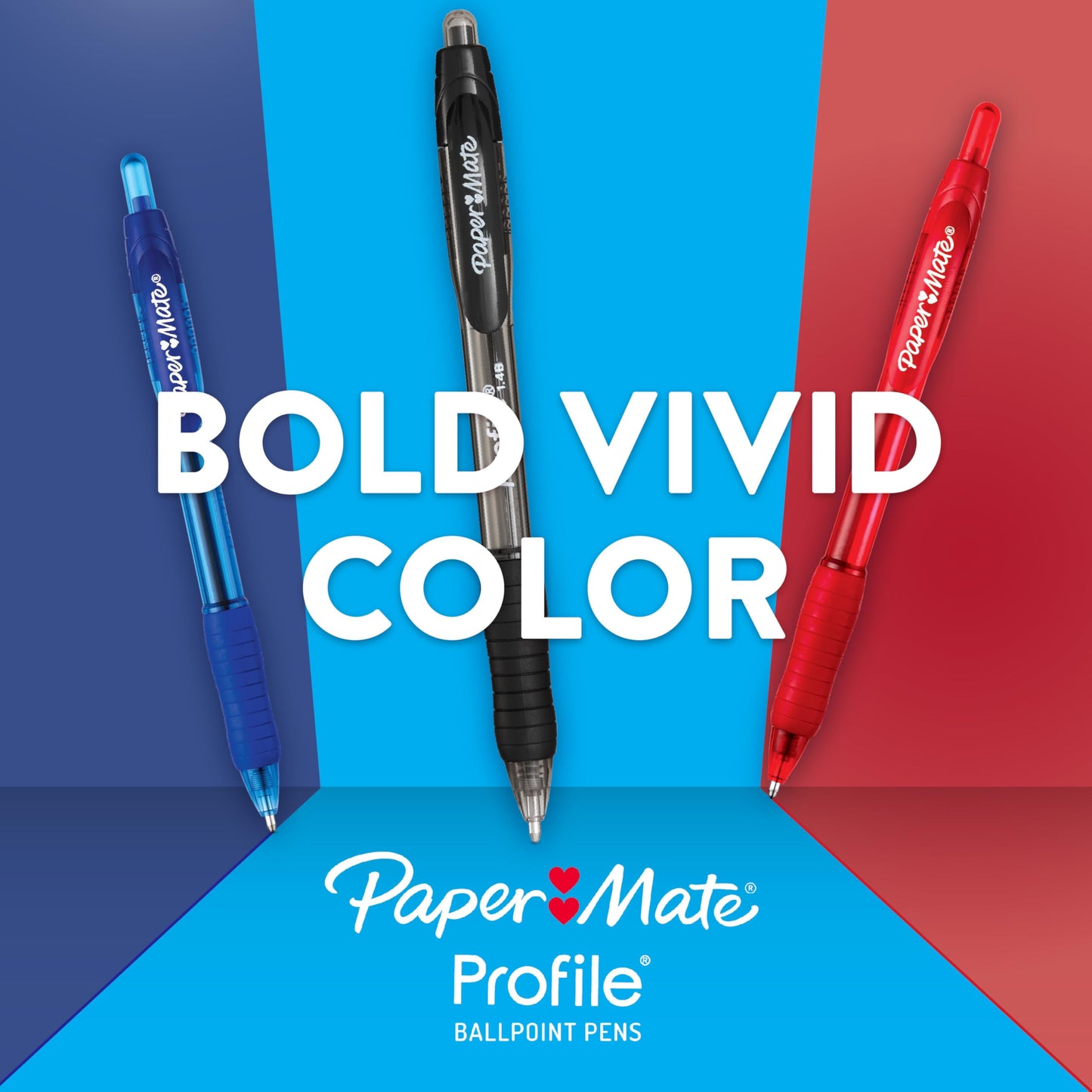 Paper Mate Profile Retractable Ballpoint Pens, Bold, 1.4mm, Black, 36 Count