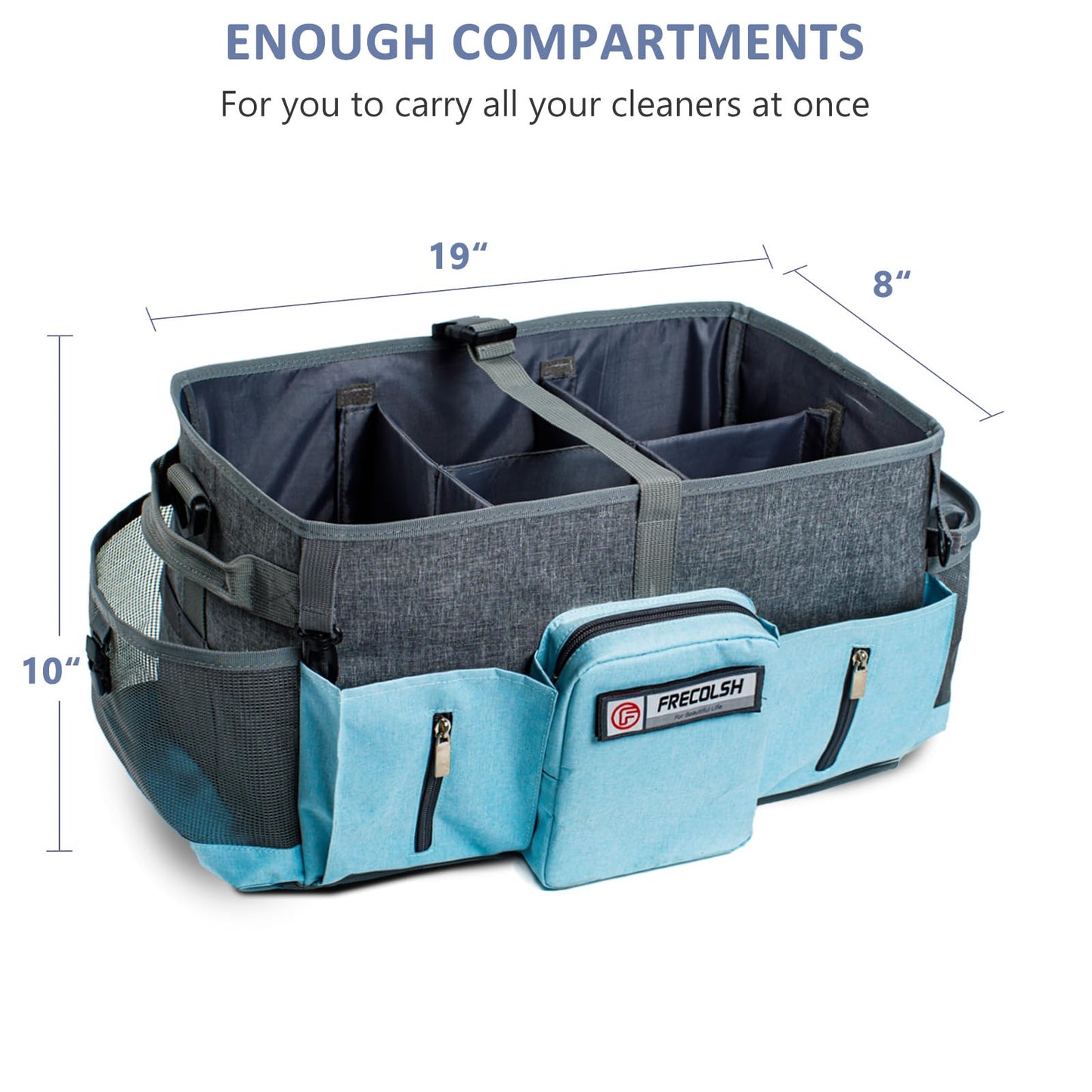 FRECOLSH Large Supplies Organizer - Cleaning Caddy With Handles & Shoulder Strap - Bags for Suppliers - Housekeepers Wearable Tote Upgraded