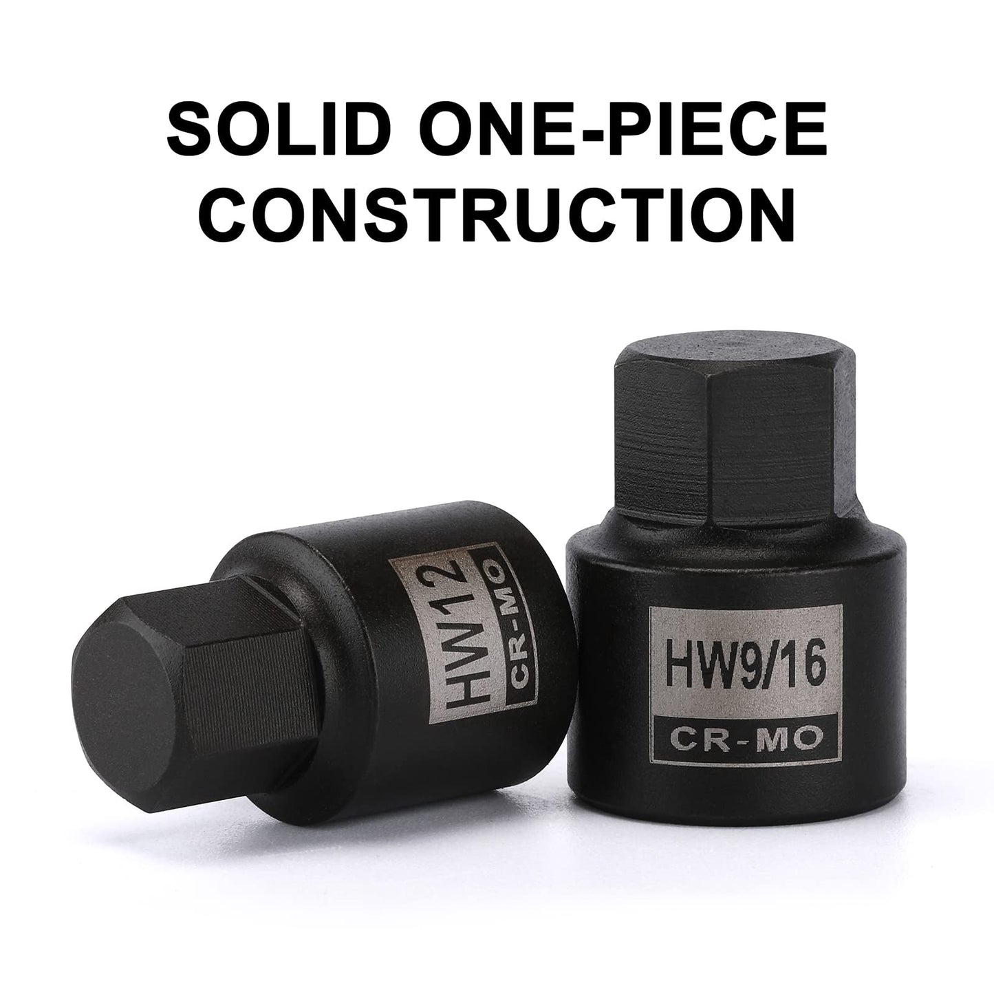 Mayouko 16 Pieces 3/8" Drive Low Profile Hex Socket Set, Impact Allen Bit Socket, CR-MO, 1/4"-3/4", 6mm-19mm, SAE&Metric