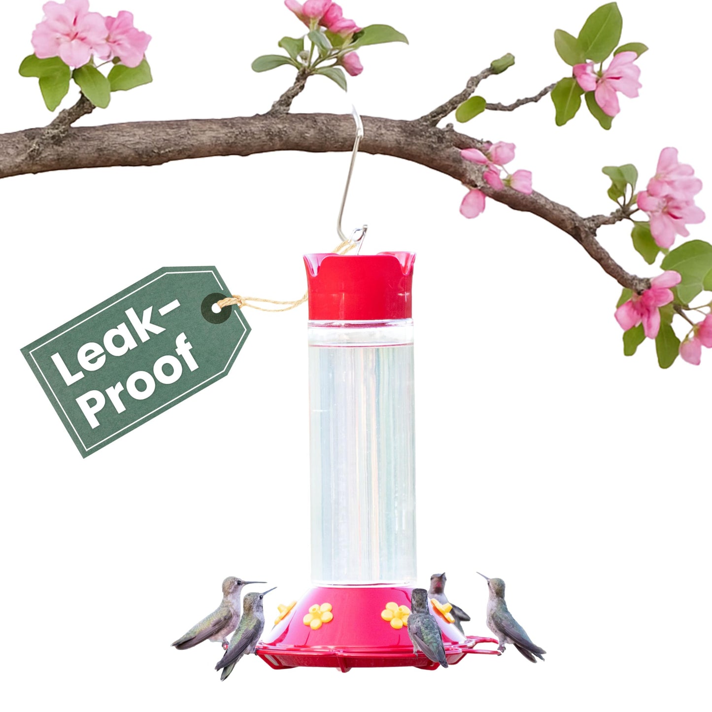 Perky-Pet 209B Our Best Glass Hummingbird Feeder, Red, 30 OZ