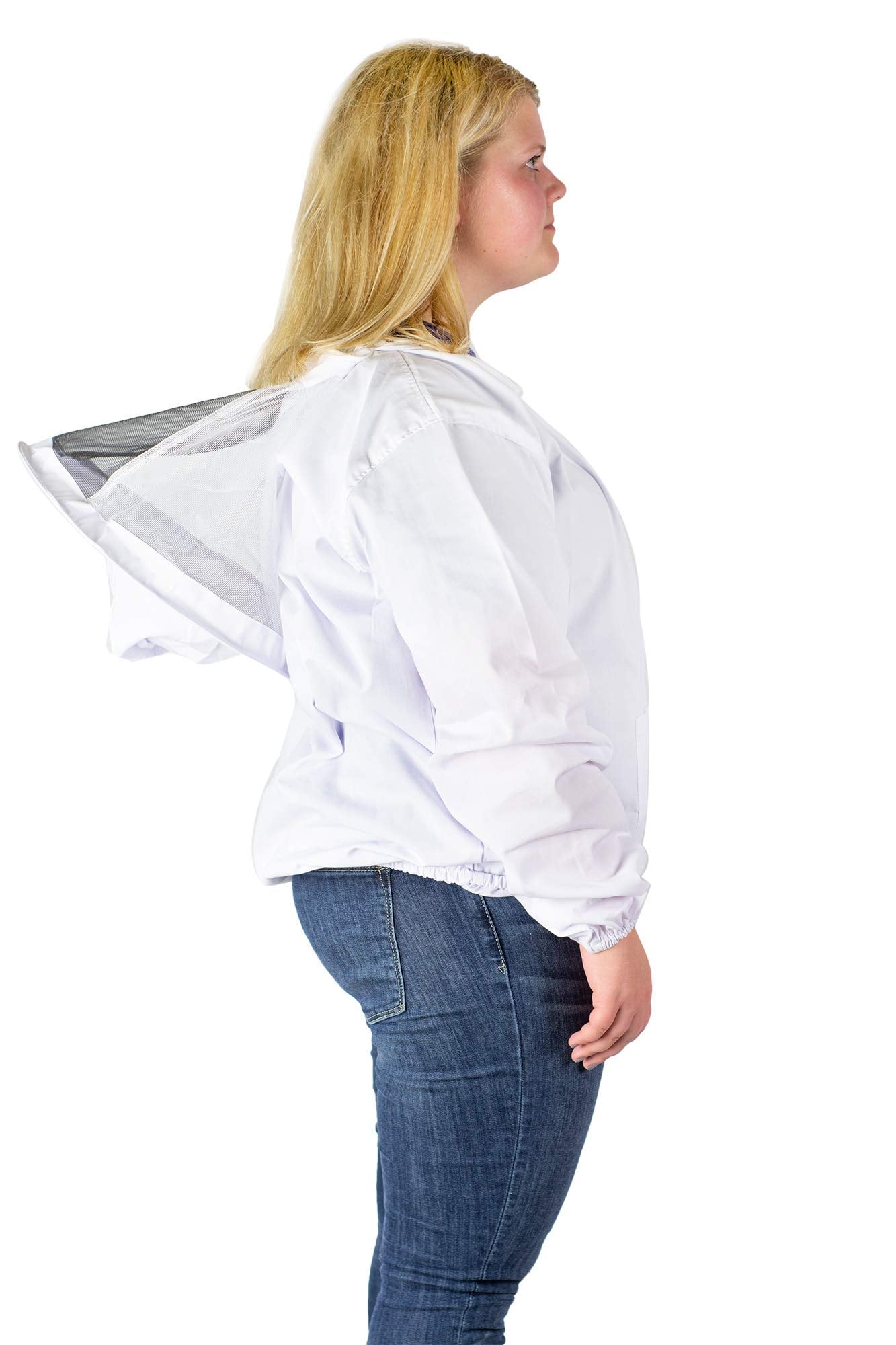 VIVO Professional White Large Beekeeping Suit, Jacket, Pull Over, Smock with Veil (BEE-V105)