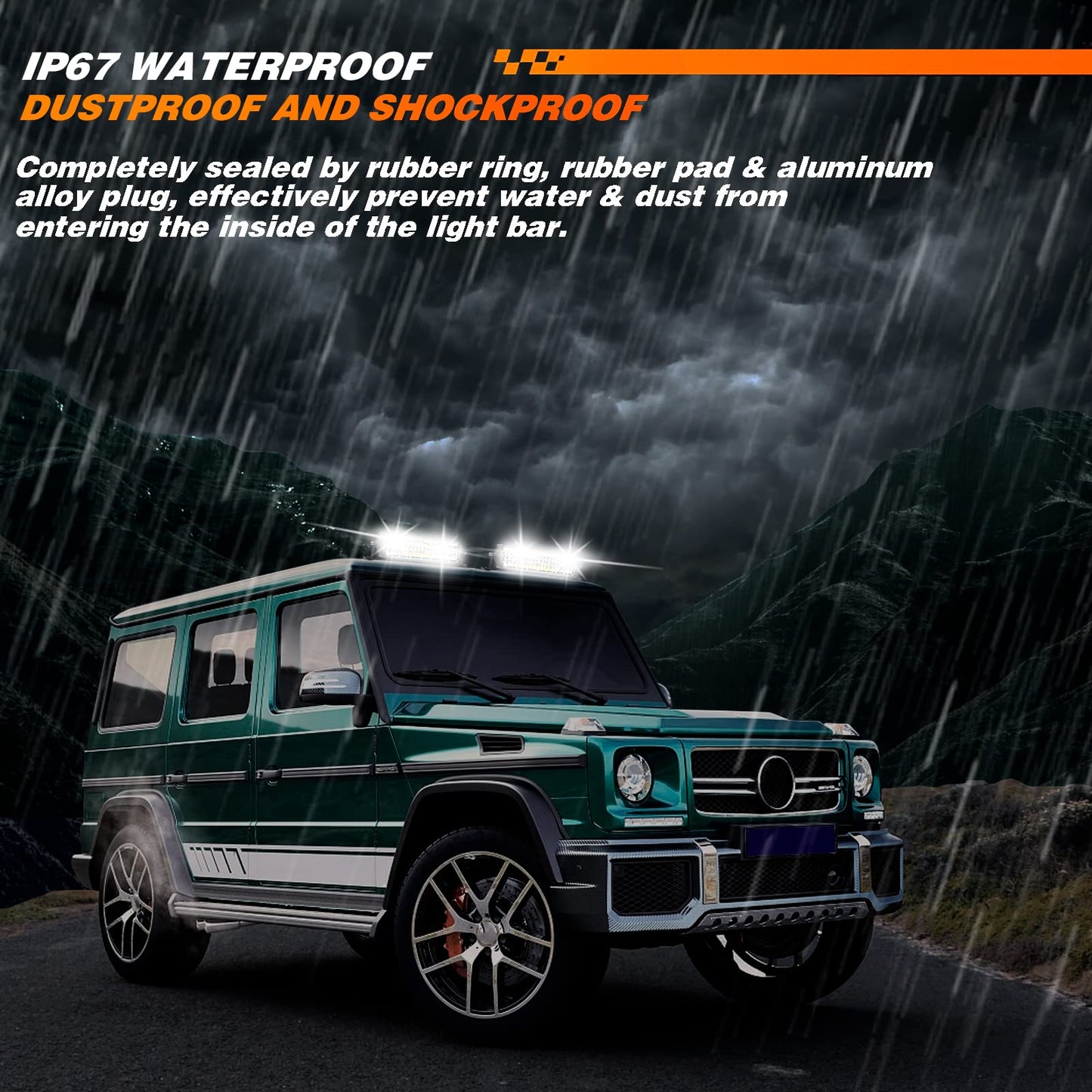 Zmoon 12 Inch LED Light Bar 264W, IP67 Waterproof Five Rows Spot & Flood Combo Beam LED Fog Light Bar for Truck ATV UTV SUV Tractor Boat Weeder etc.