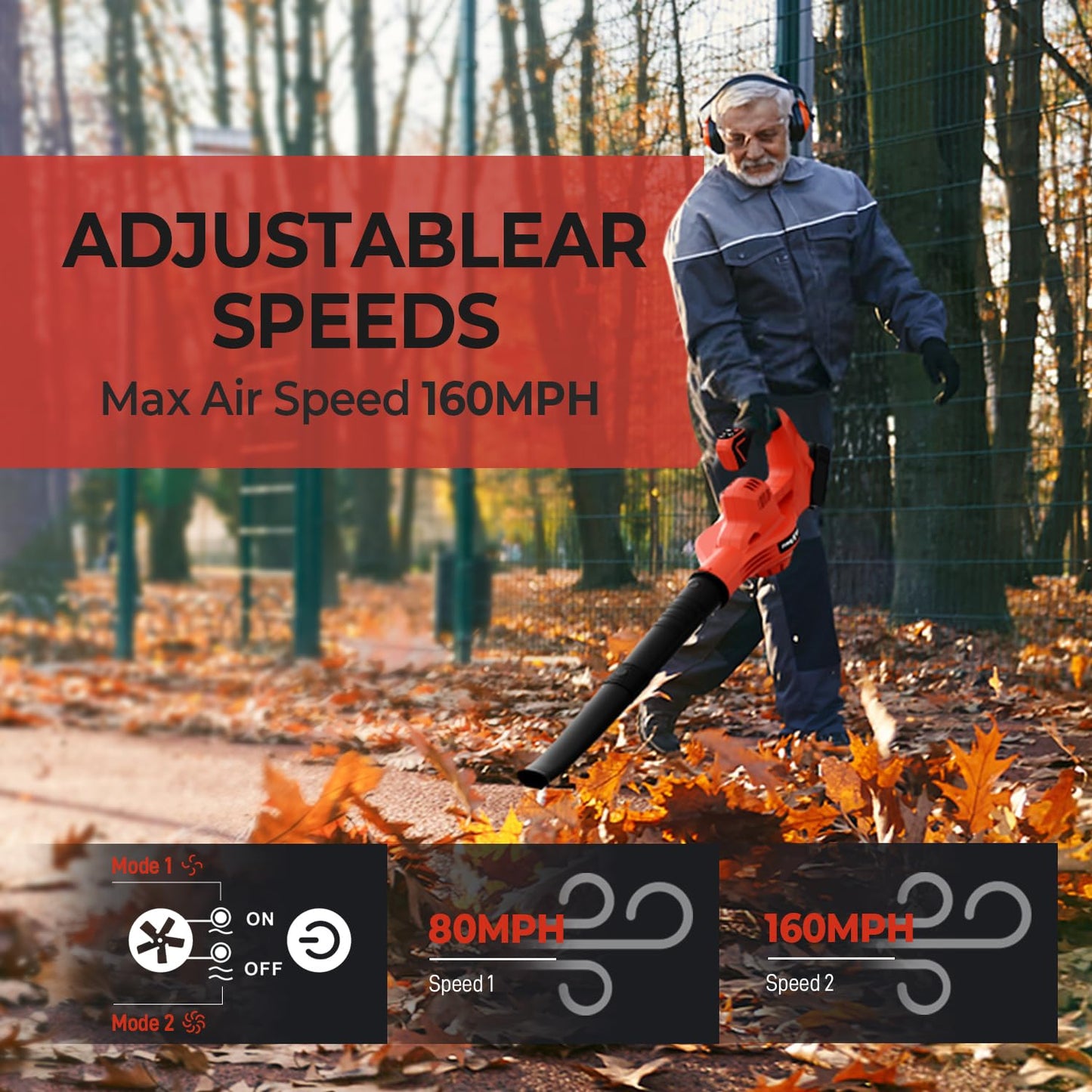 Cordless Leaf Blower for Mwk M18 18V Battery,【Battery Not Included】,Up to 150MPH,2 Speed Mode,180CFM High Speed Small Leaf Blower for Lawn Care, Patio, Blowing Leave