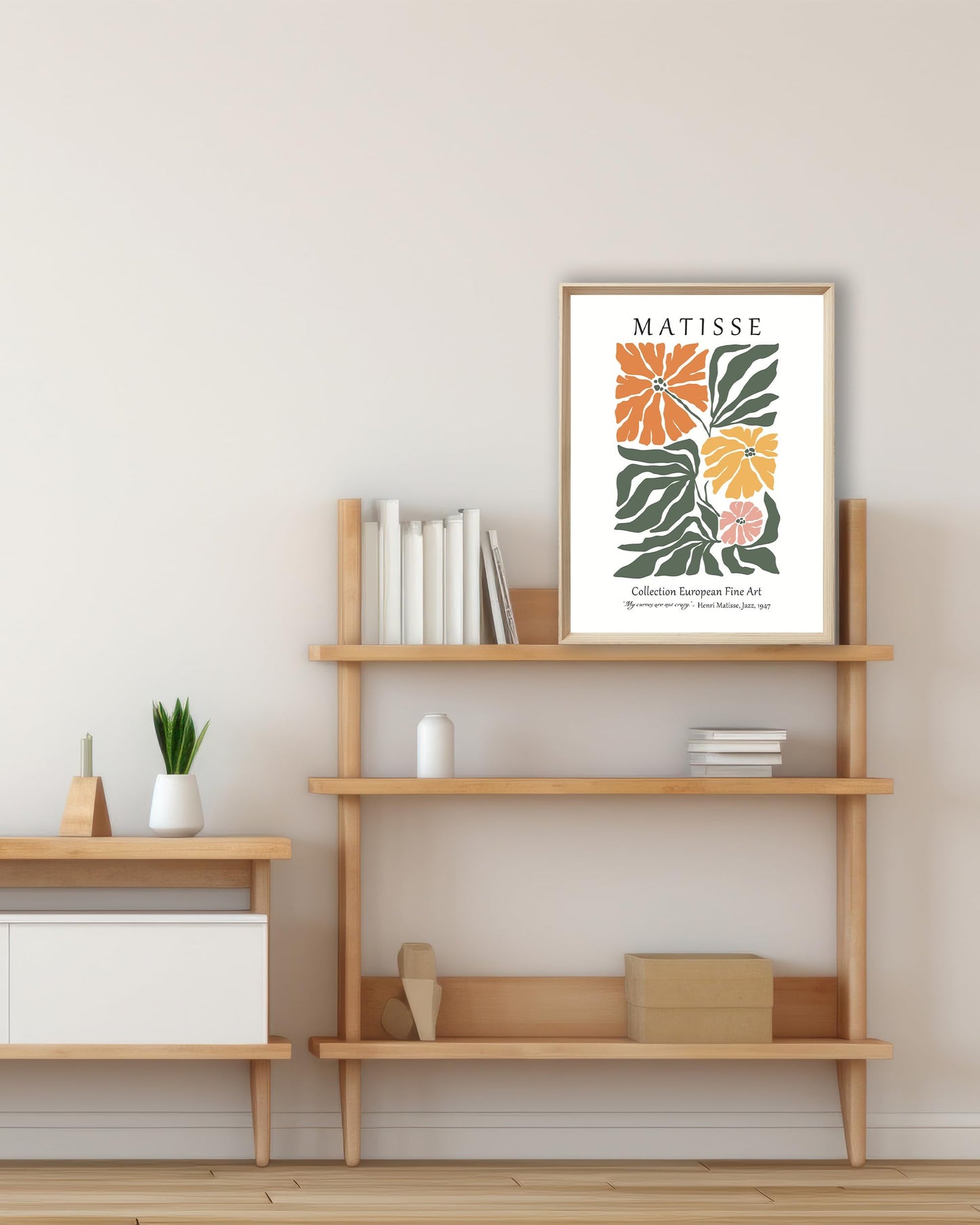 UPWOIGH 12x16 in Framed Wall Art, Matisse Flower Market Prints, Set of 3 Cotton Canvas Botanical Wall Decor for Living Room Bedroom, Aesthetic Accessories,Gift