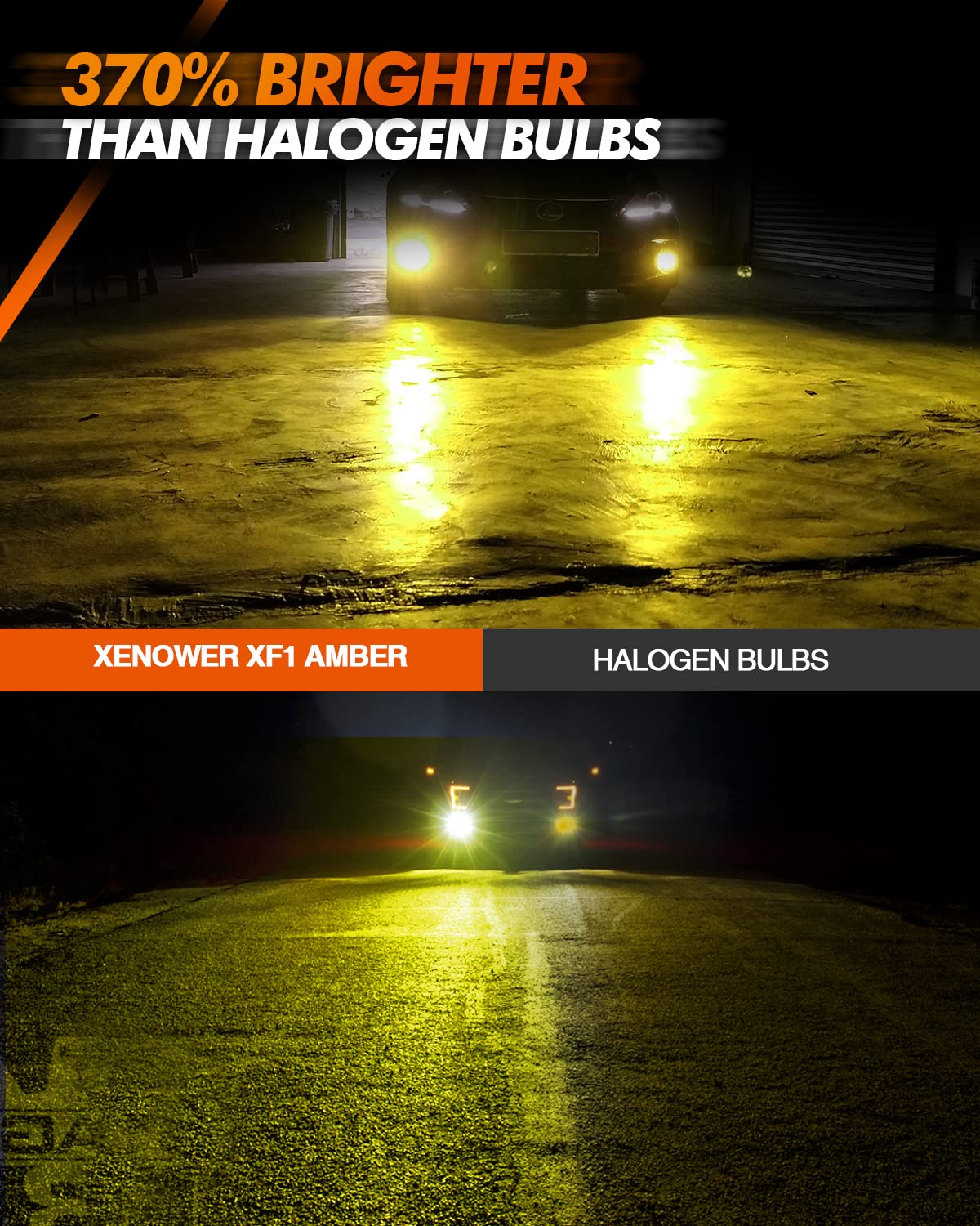 SEALIGHT 2504 PSX24W LED Fog Lights Bulbs, 3000K Yellow 600% Brightness 11W High Power 2504 PSX24W LED Fog Light DRL Bulbs Replacement For Cars,Trucks(Pack of 2)