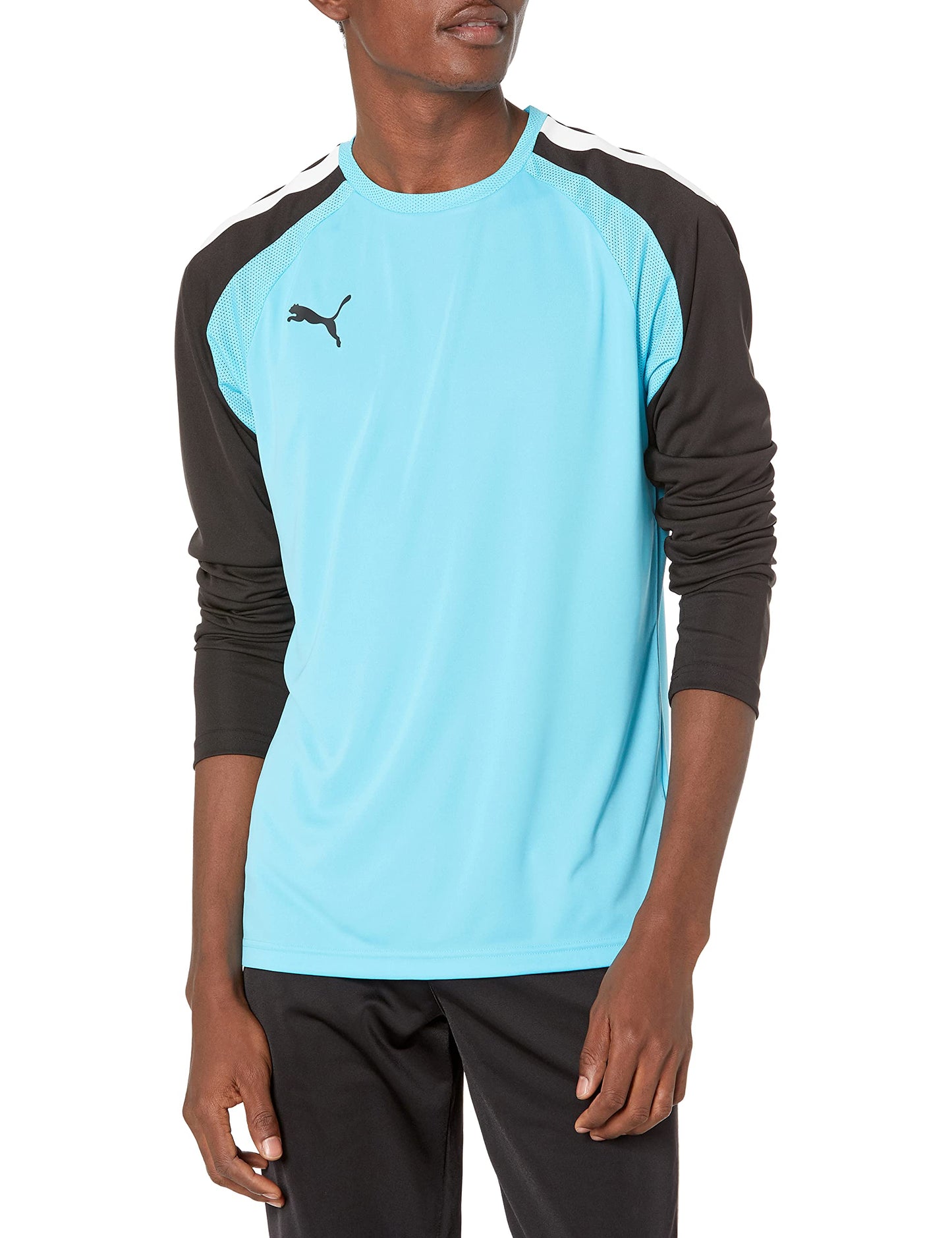 PUMA Men's Team Pacer Goalkeeper Long Sleeve Jersey, Blue Atoll/Black/White, Small