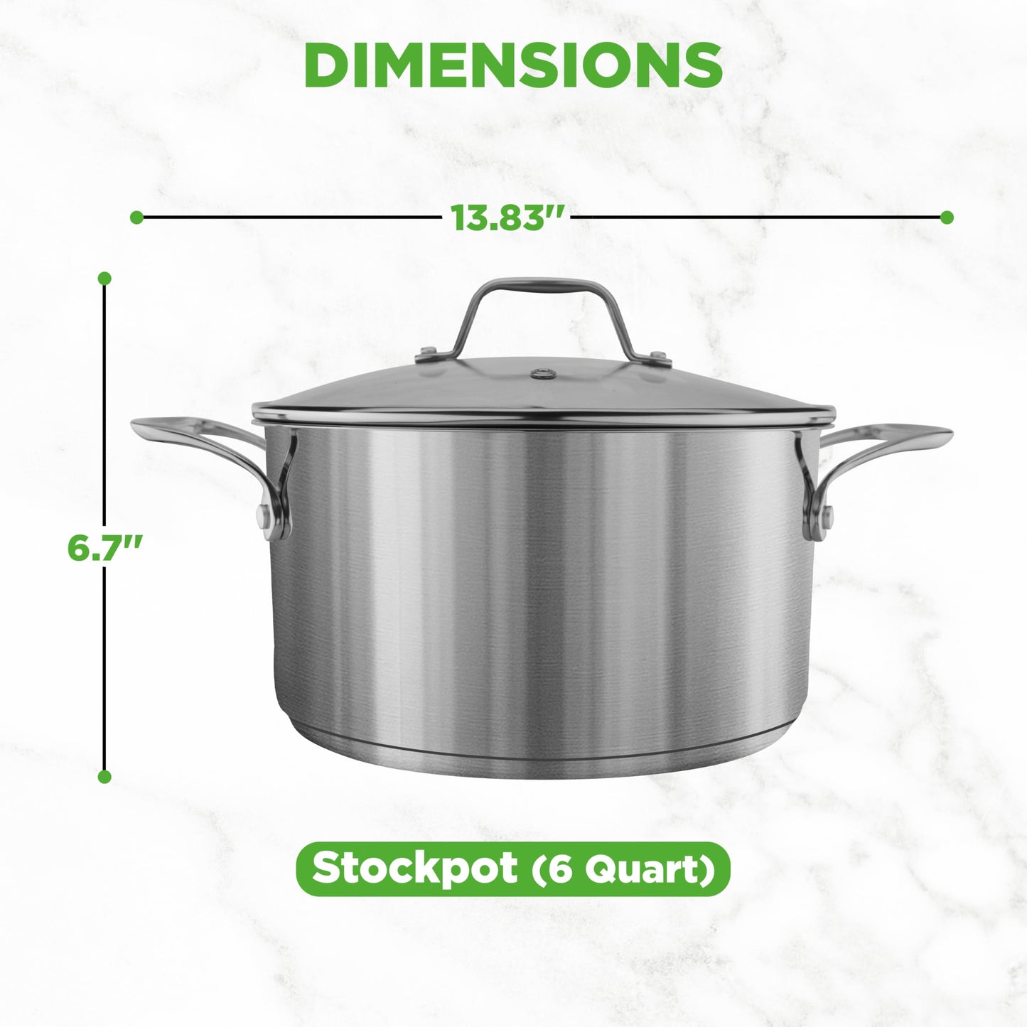 NutriChef 6-Quart Stainless Steel Stockpot – 18/8 Food Grade Heavy-Duty Induction-Compatible Pot with See-Through Lid, Ideal for Stews, Broths, Simmering & Soups, Dishwasher Safe