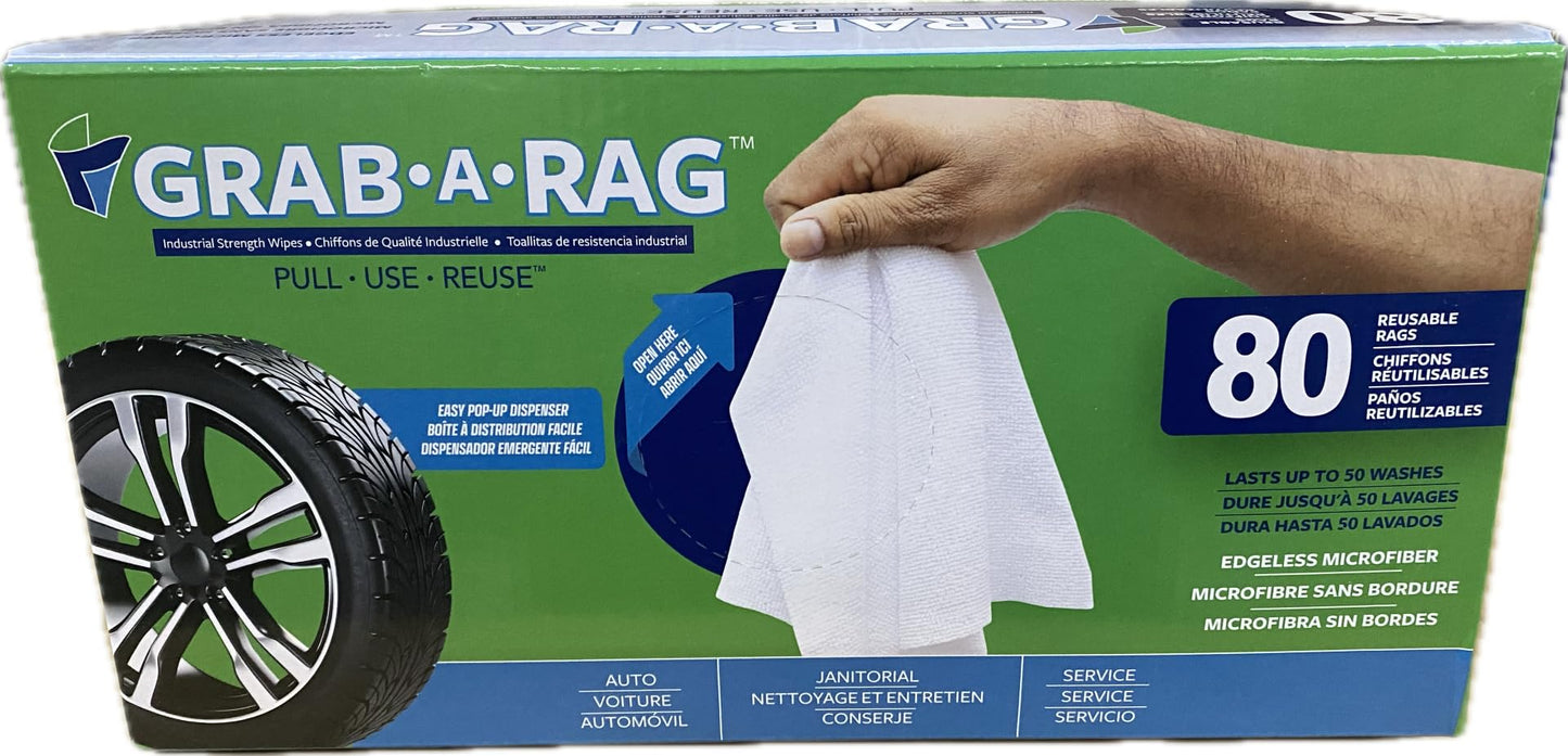 Grab-A-Rag Washable Microfibre Rags, 80-Count