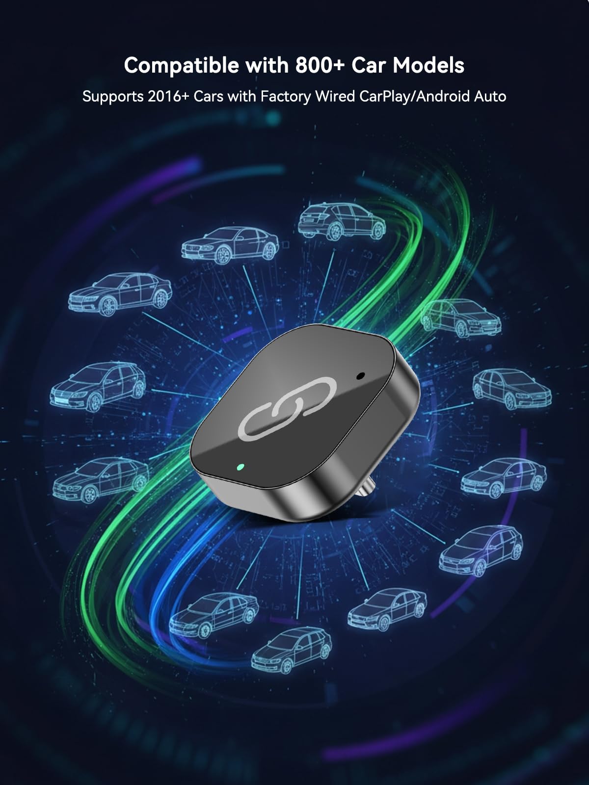 2026 Wireless CarPlay Apapter USB C, Plug & Play Auto-Connect, Compatible with Vehicles from 2016 with Series CarPlay/Android Car, 5G/2.4G Dual-Band WiFi, Stable Car Play Android Auto Dongle