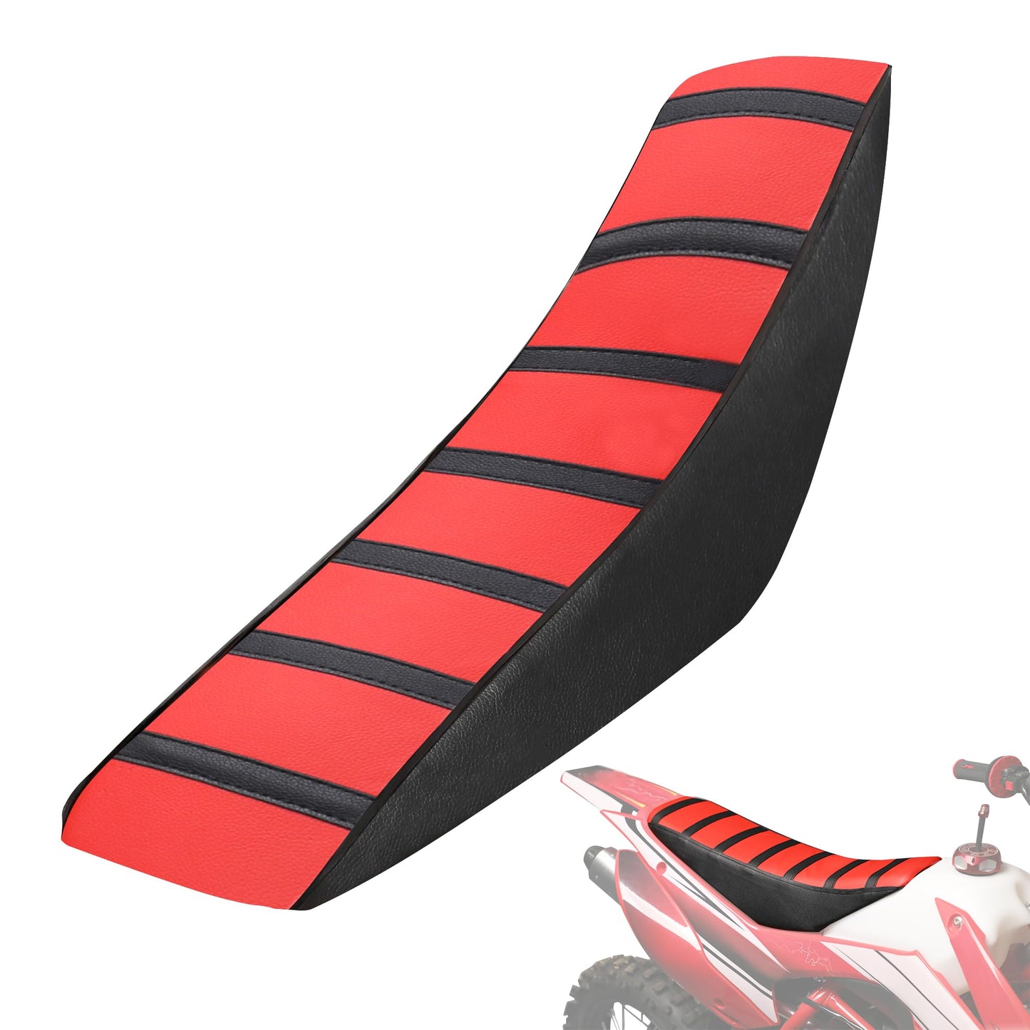 JFG RACING Dirt Bike Seat Cover,Universal Soft Rubber Cushion Covers for Most Dirt Pit Bike Motocross Motorcycle CRF50 CR85 CR125 CR250 CR150R XR150L CRF250R CRF450R-Red