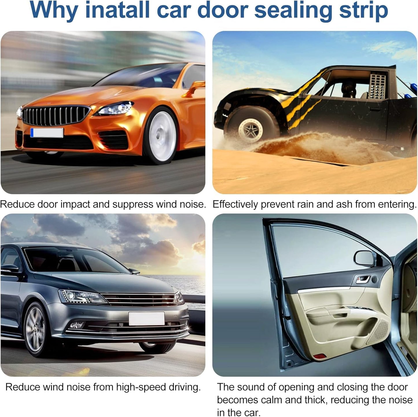 Automotive Door Weather Stripping 30Ft/9.15m Car Door Rubber Edge Trim Seal Strip Gasket with Side Bulb for Car Bus Camper Boat RV Truck Doors