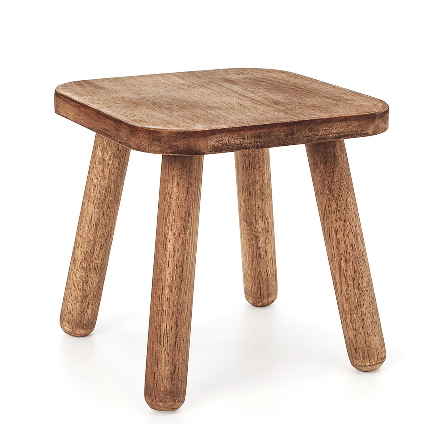 XIHESHIJ 11.6" Non-Slip Wooden Step Stool - Compact & Sturdy, 250 Lbs Capacity, Easy Assembly for Bedroom, Bathroom, Kitchen Toddler Chair Wooden Kids Desk (Walnut)