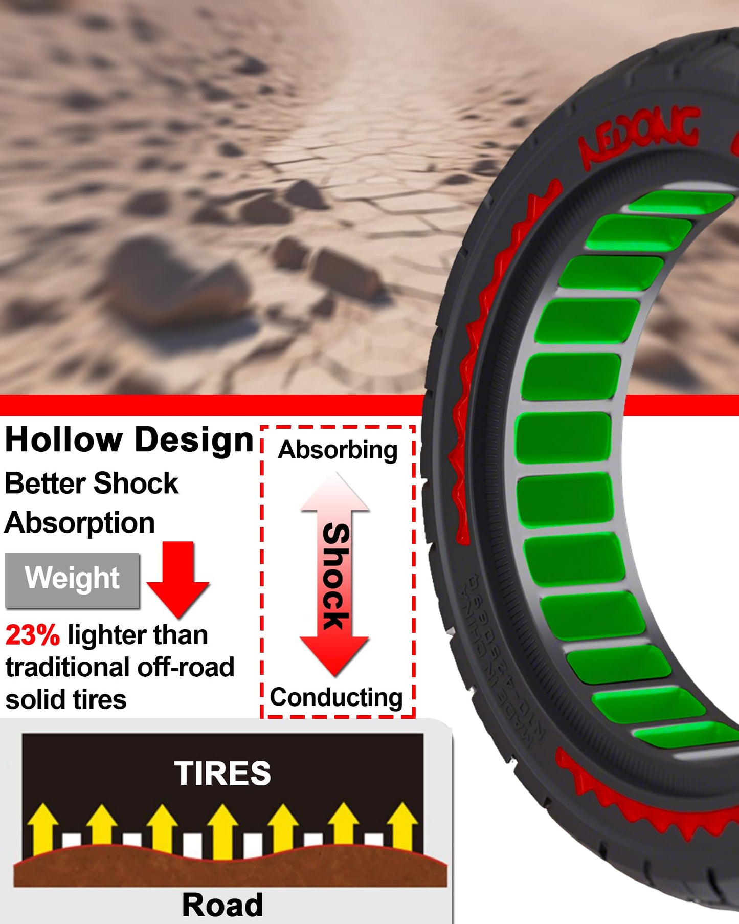 BABEJIA 2 Pack 10x2.50 Scooter Tires Tubeless, Upgrade Your Scooter with 60/70-6.5 Off-Road Airless TIres, 10x2.5-6.5 Replacement Tyres for Segway Max G2/G30 Series, Gotrax G6/G5/G MAX/ECLIPSE, etc