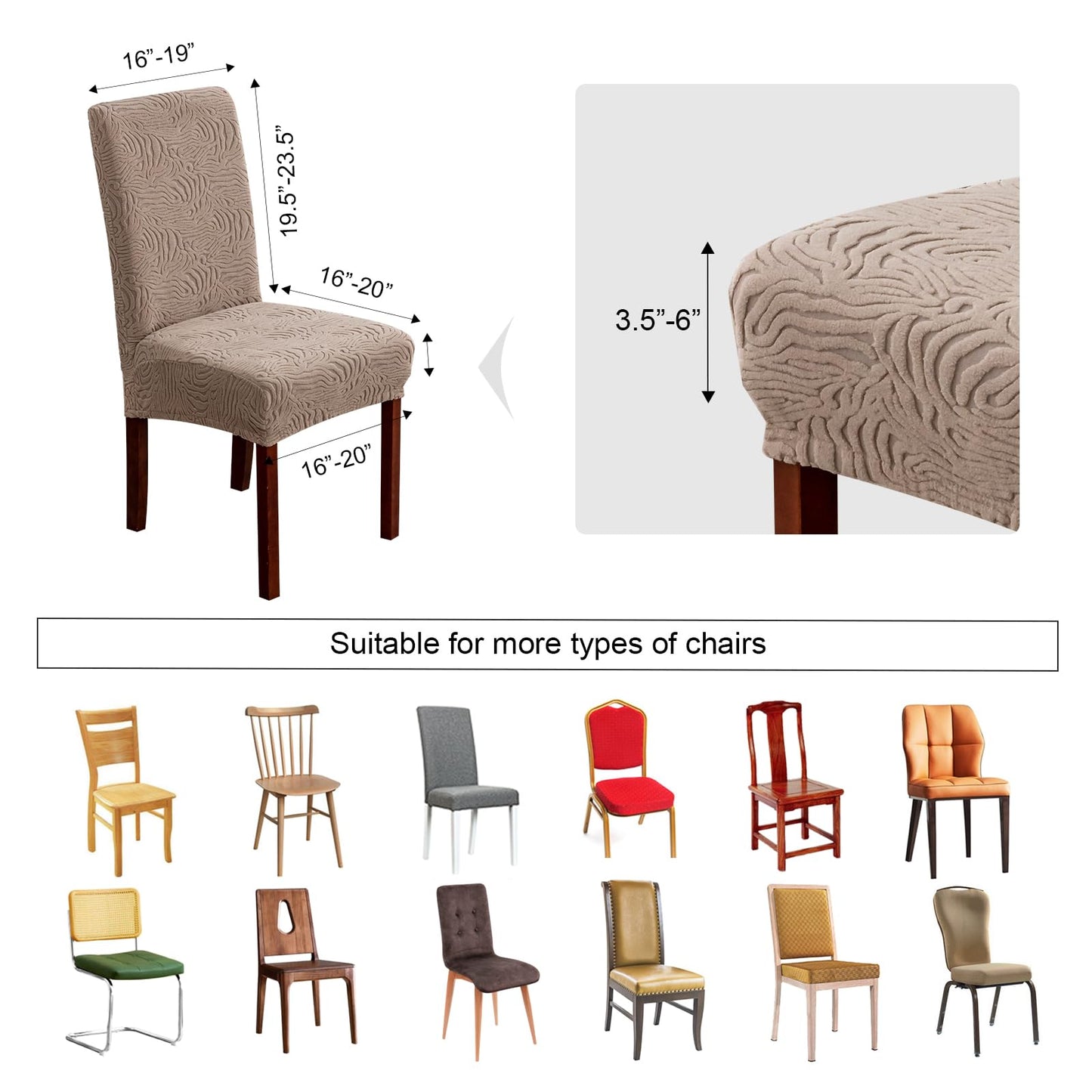Dining Chair Covers, Chair Covers for Dining Room Stretch Chair Covers Parsons Chair Slipcover, for Dining Room Kitchen Chair Protector Cover, Removable, Washable