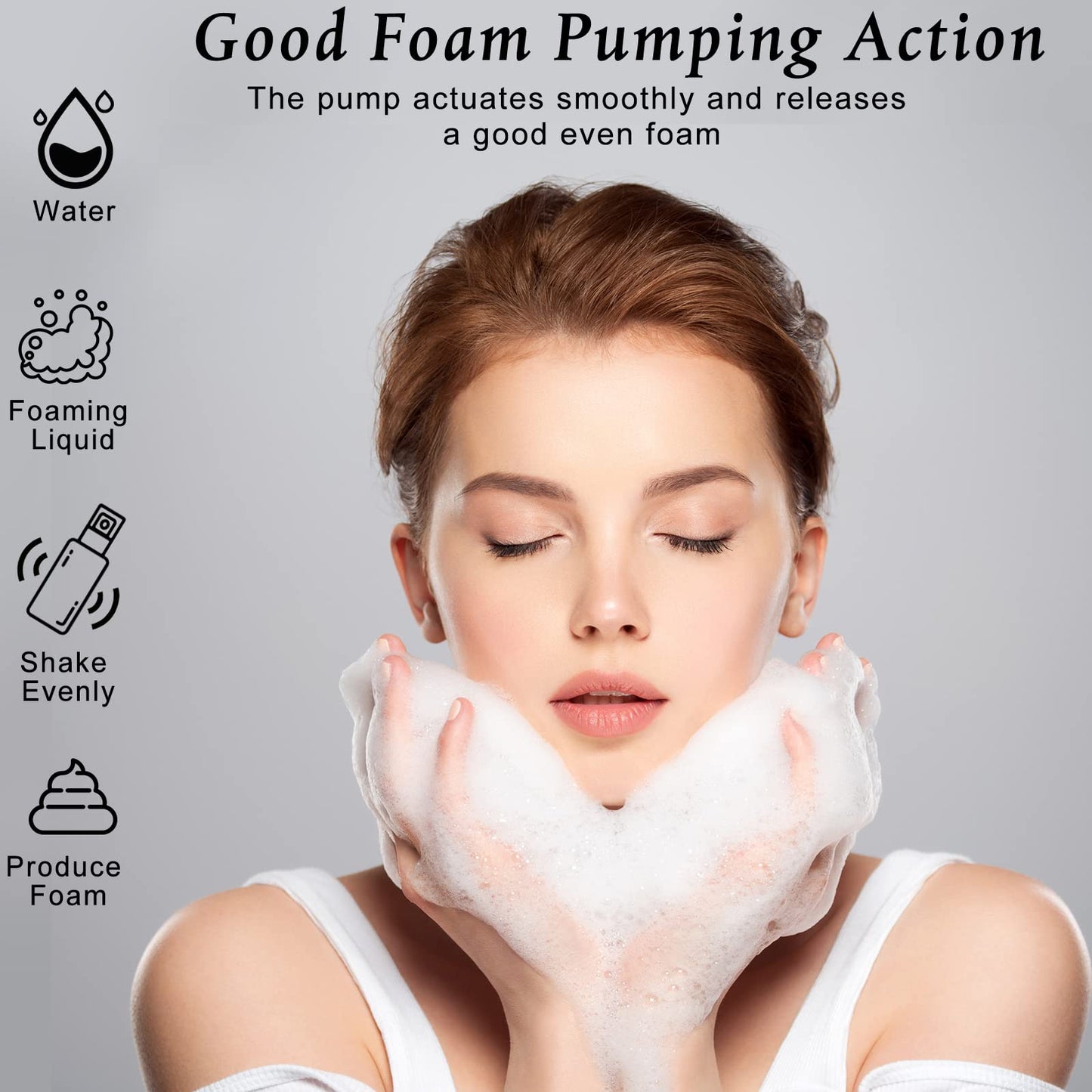 70 Pcs 2 oz Plastic Foam Soap Dispensers Refillable Soap Bottles with Pump Mini Cleaning Foam Pump Bottle Empty Foam Dispenser for Refillable Travel Hand Soap Shampoo Cosmetics (Black)