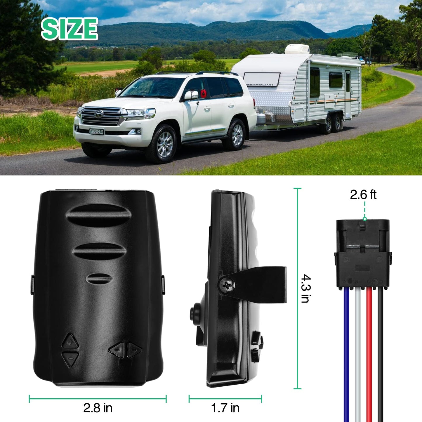 briidea Trailer Brake Controller, Time-Delay Brake Controller for 1-4 Axle Trailers, Safety Protection with Overload/Short-Circuit Alerts for Light-Duty & Occasional Towing