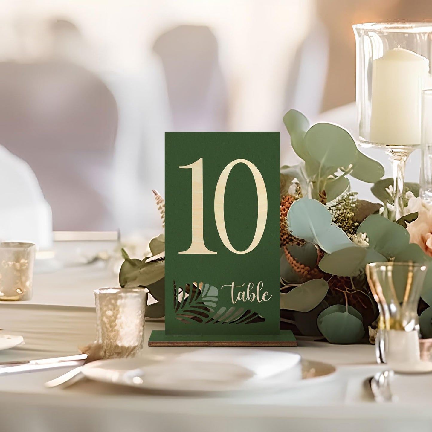 HZGUEOSTB Wooden Table Numbers 1-25,3.2x5.8 Inch Double Sided Rustic Olive Green Wedding Table Number Signs with Wooden Base,Wedding Centerpieces for Banquet Restaurant Party Decor(Olive Green, 1-25)