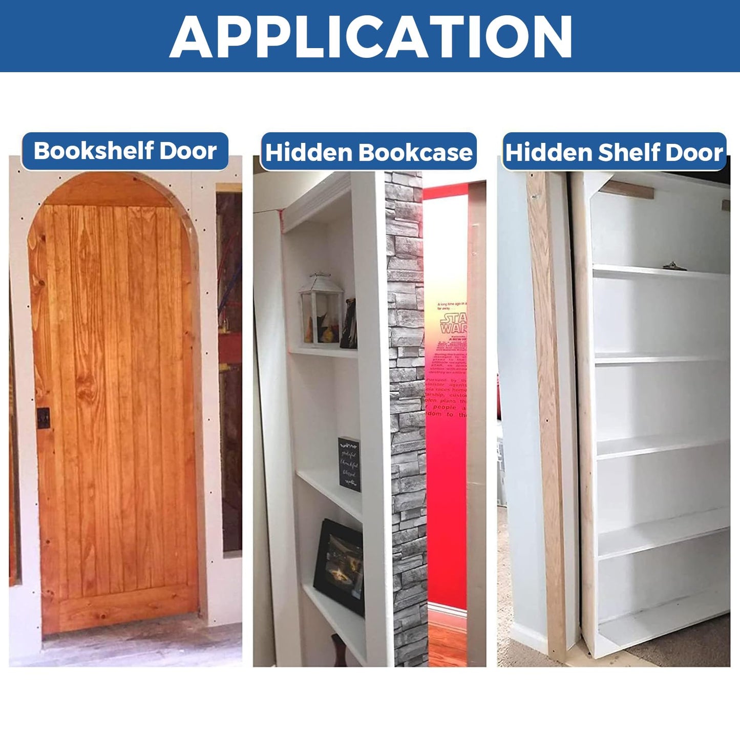 TamBee Door Pivot Hinge Heavy Duty Detent Hidden Bookcase Hinges Secret Door Hinges Stainless Steel Invisible Door Hinge Hardware with Hold Open, 330lbs Heavy Load