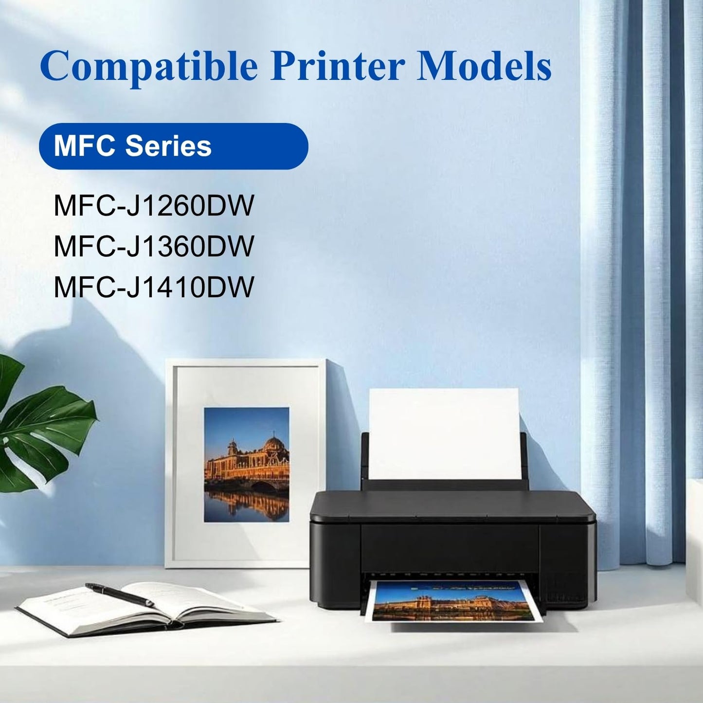 LC501XL Ink Cartridges Compatible with Brother LC501XL LC501 Ink cartridges LC501 XL Work with Brother MFC-J1360DW MFC-J1410DW MFC-J1260W Printer 4 Pack Black Cyan Magenta Yellow