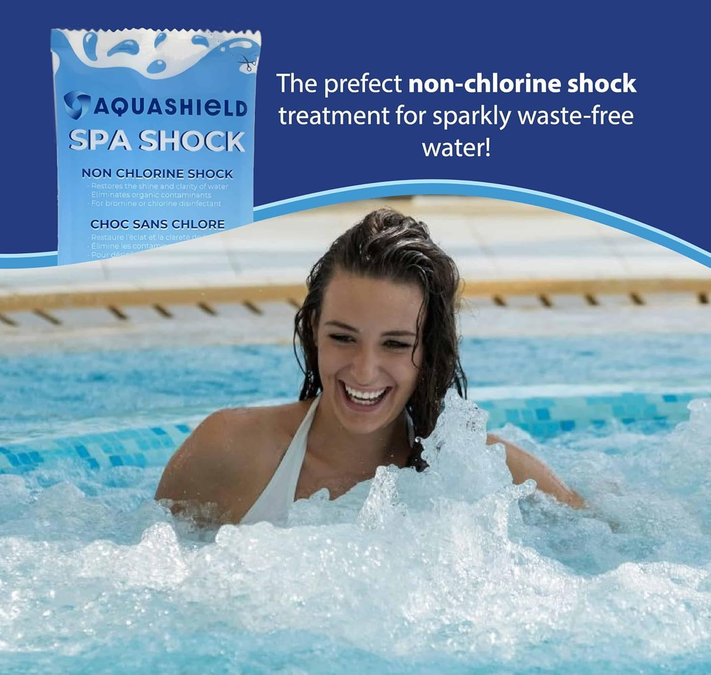 AquaShield Spa Shock Case (15 Pouches x 35g Each) - Weekly Spa Shock Pouches