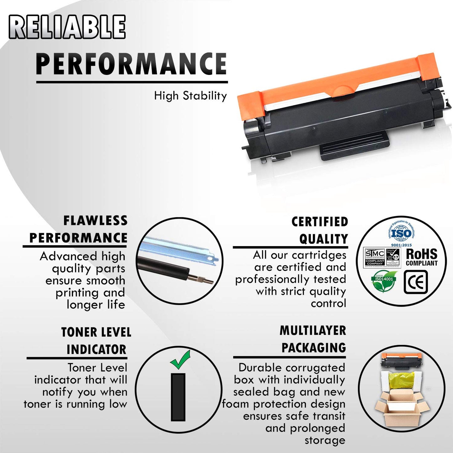 (CHIP Included) 4 High Yield Inkfirst Toner Cartridge TN-760 TN760 Compatible Remanufactured for Brother TN-760 Black HL-L2350DW HL-L2370DW HL-L2370DWXL HL-L2390DW HL-L2395DW MFC-L2710DW MFC-L2730DW