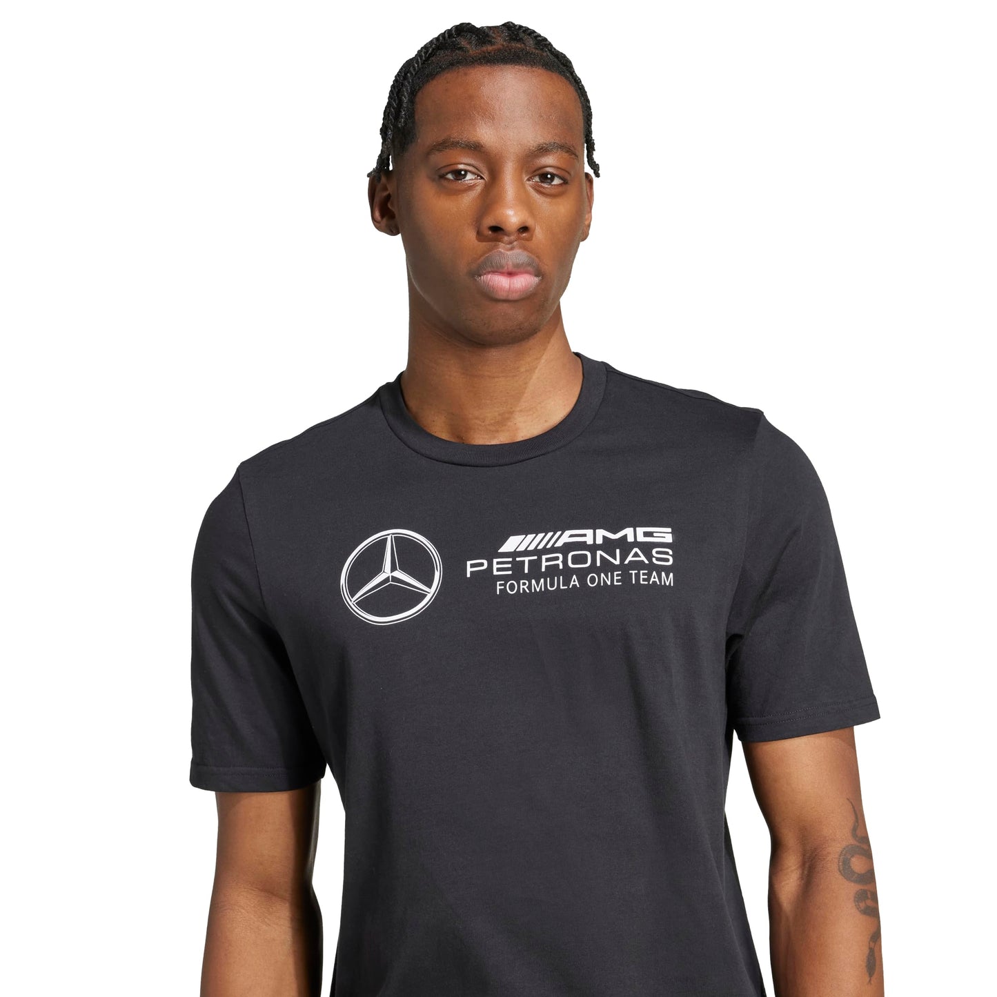 adidas Mens Mercedes - AMG Petronas Formula One Team T-Shirt, Black/White, X-Large