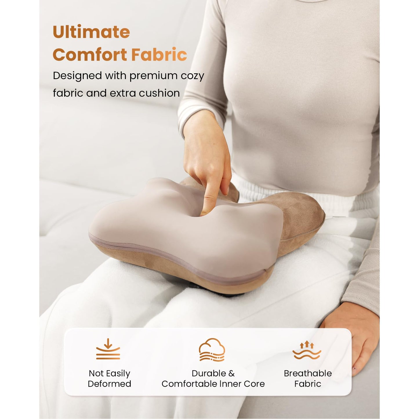 BOB AND BRAD Back Massager with Heat, Neck Massager orange