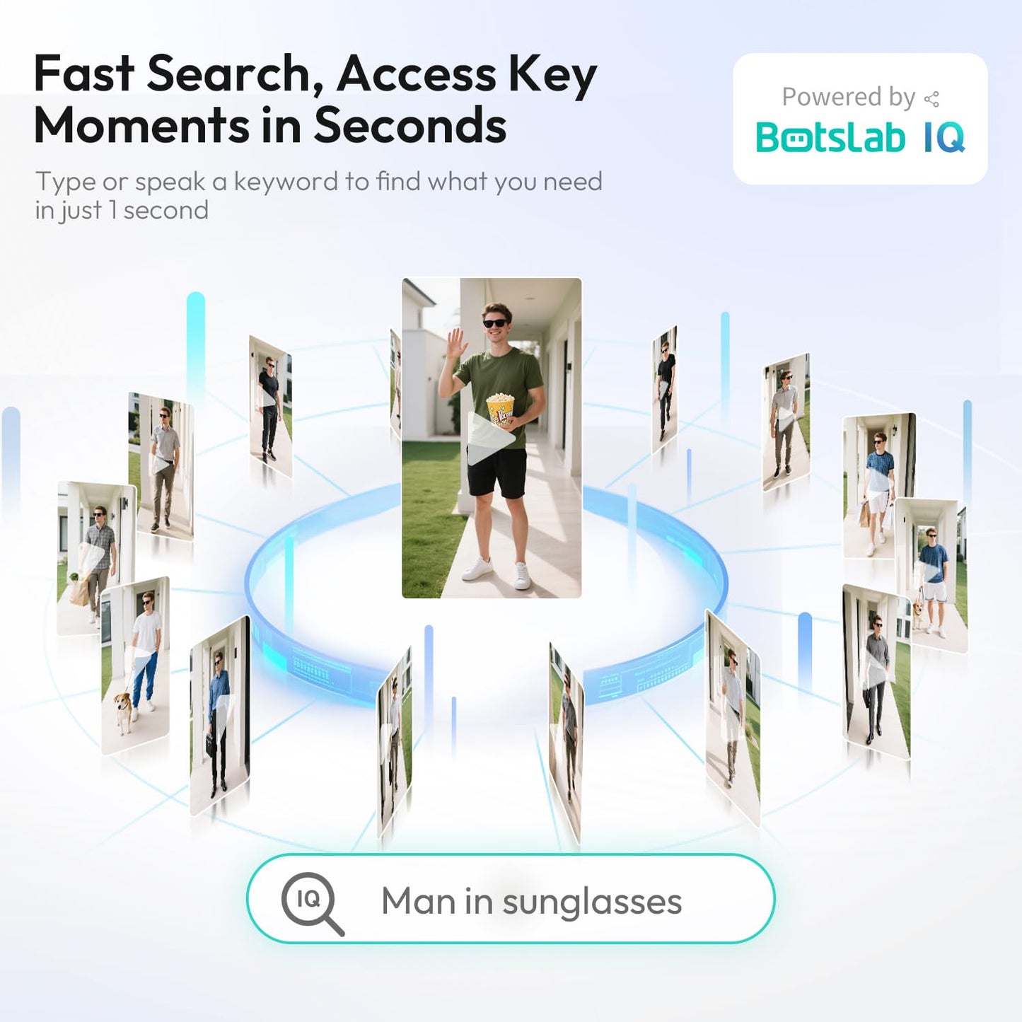 BOTSLAB 2K Video Doorbell Camera Wireless Outdoor with Head-to-Toe View, No Monthly Fee, Two Way Audio, Human Detection, Battery-Powered, 2.4G WiFi, IP66