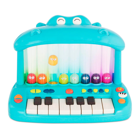 B. toys – Hippo Pop – Musical Toy Keyboard – Play Piano – Songs, Sounds & Lights – Musical Instrument for Toddlers, Kids – 12+ Months