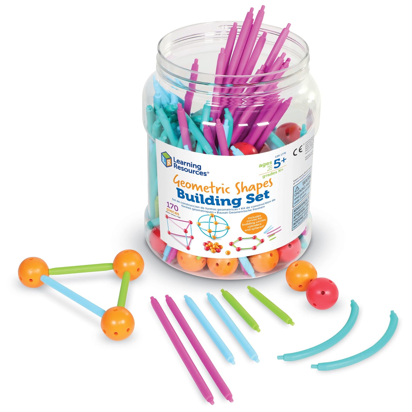 Learning Resources LER1776 Geometric Shapes Building Set