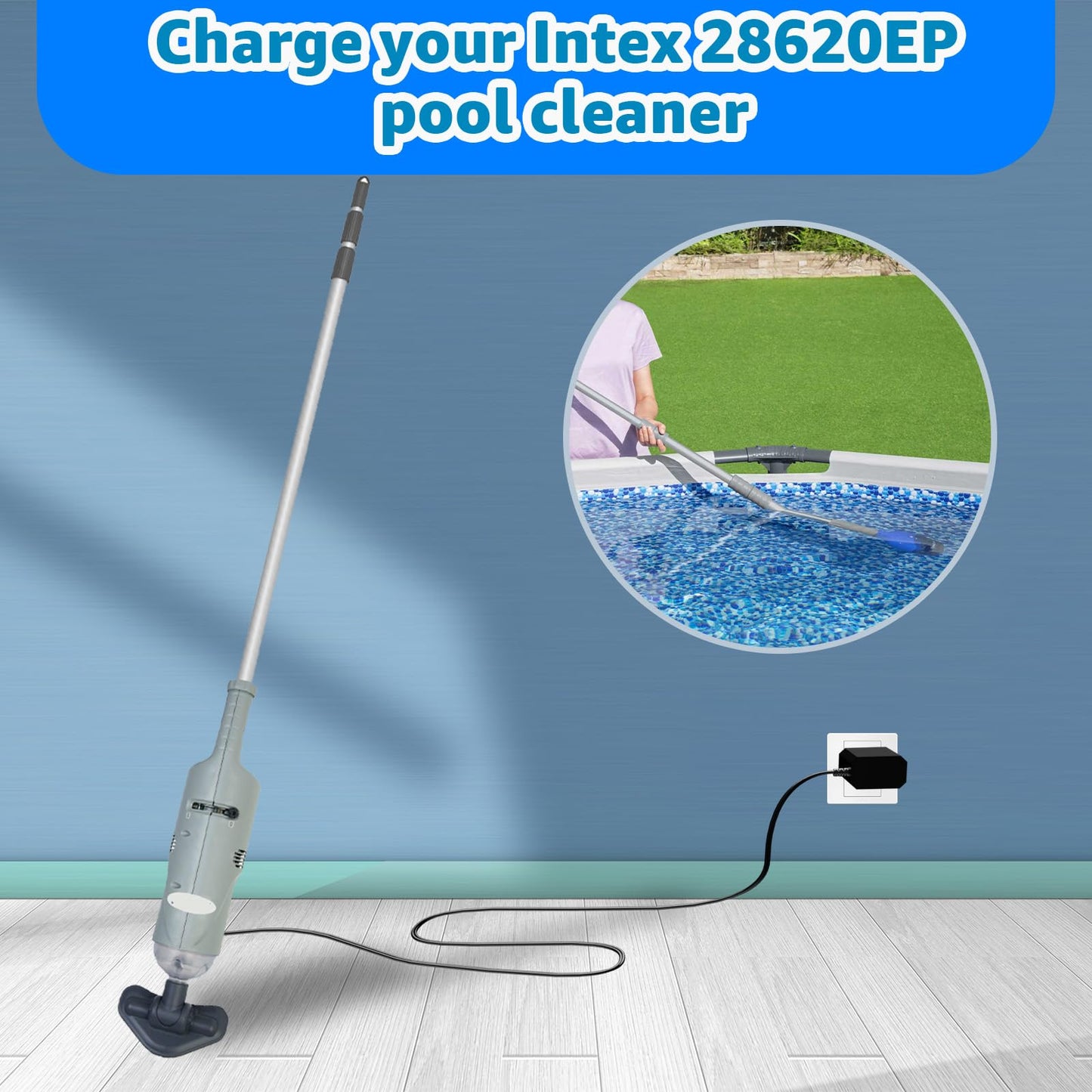 Norward Charger Replacement for Intex 28620EP Handheld Pool Vacuum Power, Compatible with Intex CL1704 28620 28620E CL1704 Pool Vacuum Adapter Supply