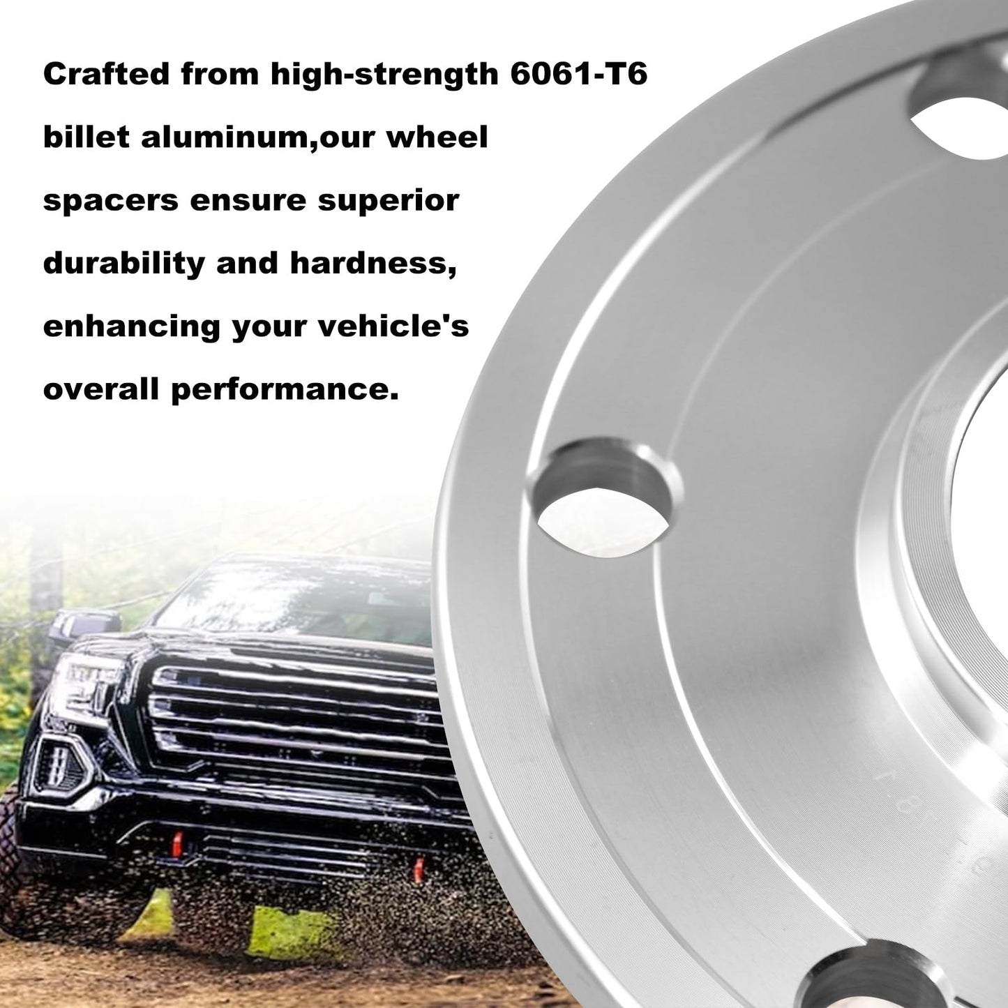 RULLINE 6x5.5 (6x139.7) Hub Centric Wheel Spacers - 78.1mm Centerbore, .375" Thickness with Lip - Fits GMC, Chevrolet & More | Addresses Minor Clearance Issues (Sold Individually)