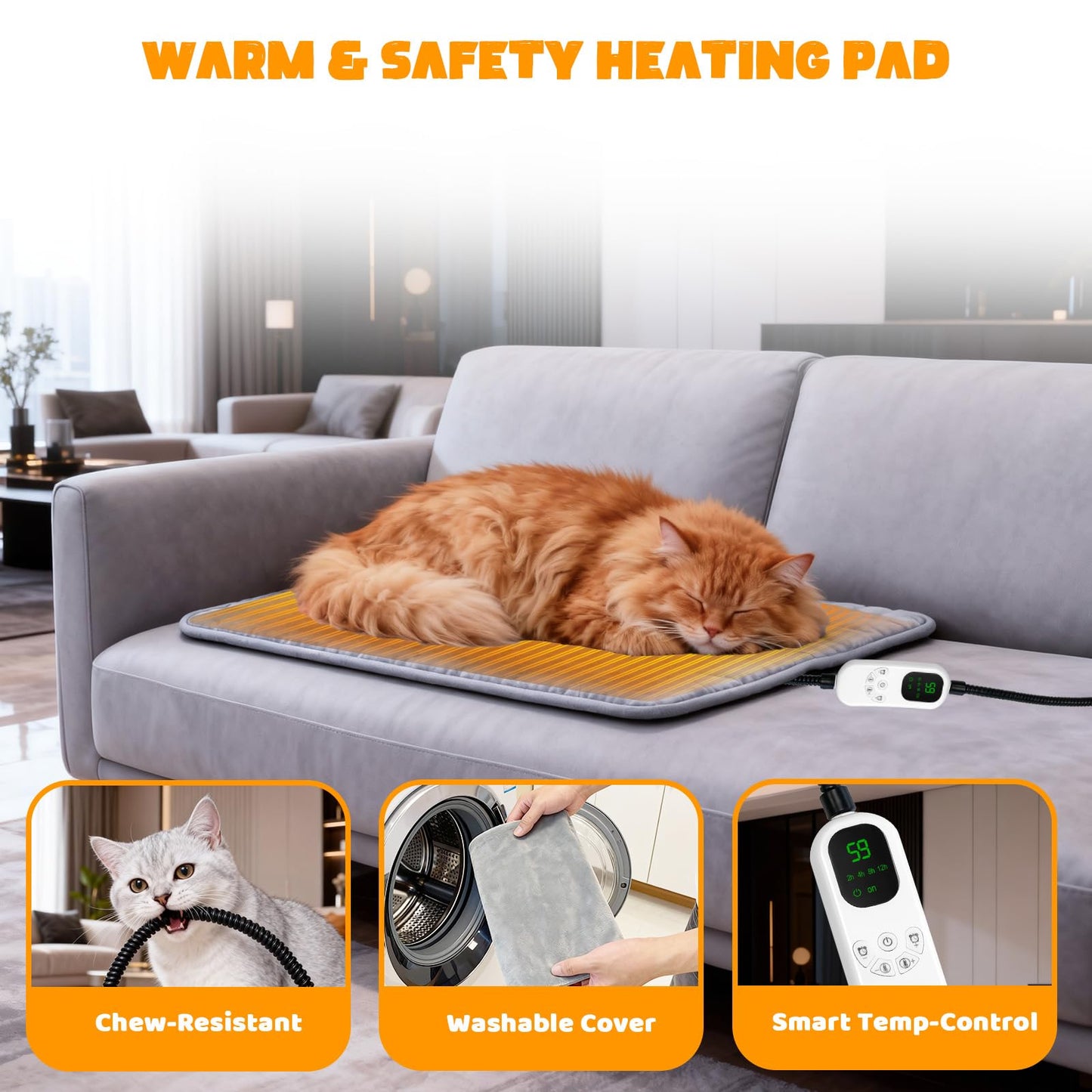 Homegroove Christmas Heated Cat House for Outside - 25 x 17 x 18 inches Festive Weatherproof & Insulated Outdoor Shelter with Heating Pad, Skylight for Stray & Feral Cats