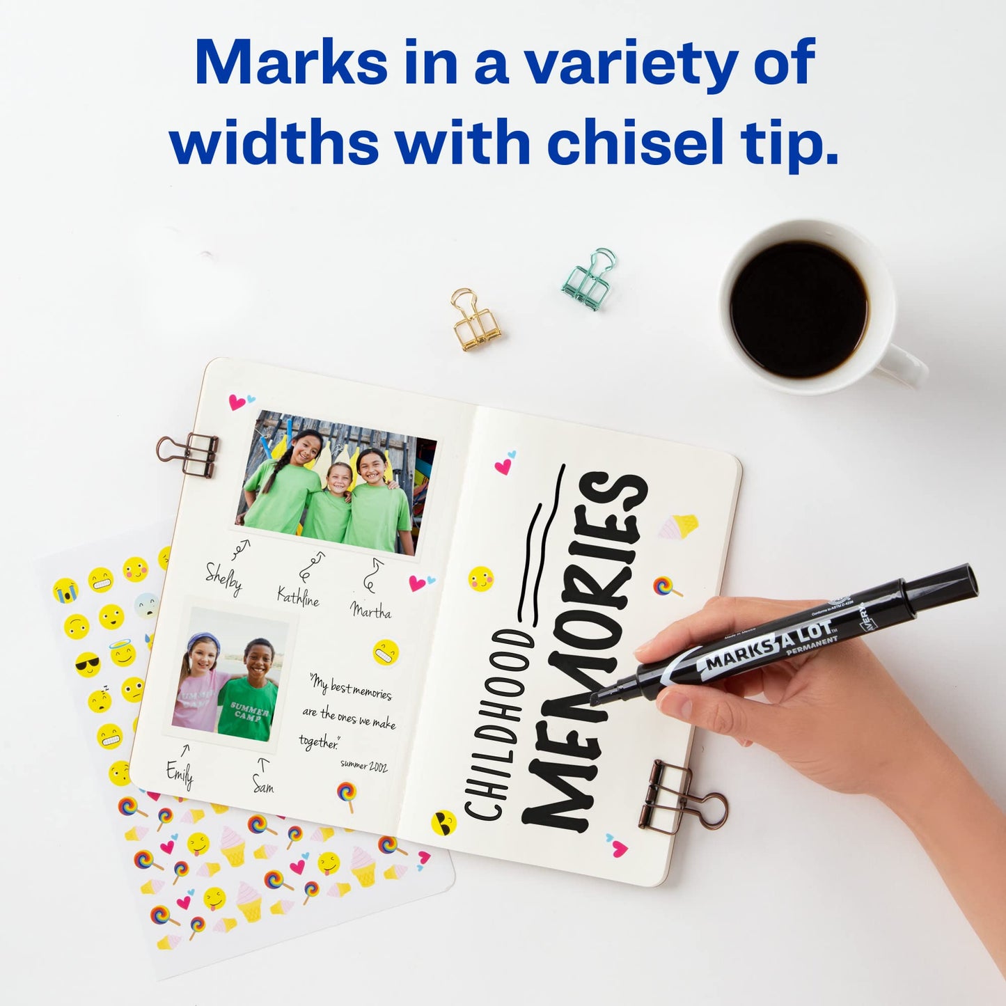 Marks A Lot Large Desk Style Permanent Markers, Black