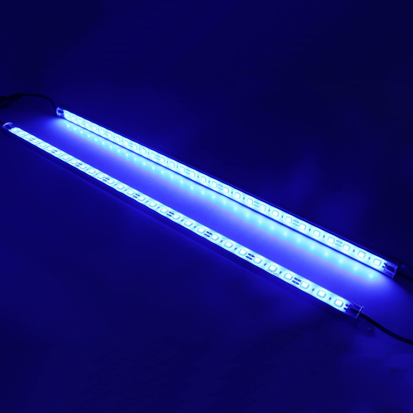 Aquarium Rigid LED Light Strips, Blue 12V DC Super Bright Waterproof Aluminum Marine Boat LED Lights Strip, 2 pc 20" Blue Light for Fish Coral Refugium and Reef Tank