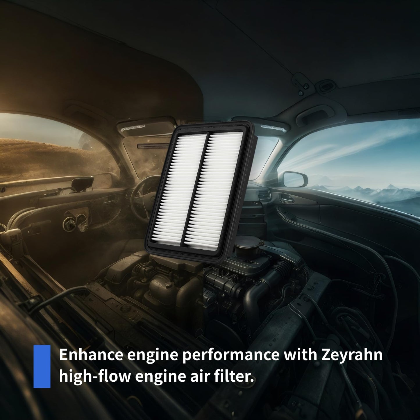 Zeyrahn Cabin & Engine Air Filter Kit for Nissan Rogue 2014-2020, Rogue Sport 2017-2022, Qashqai 2017-2023