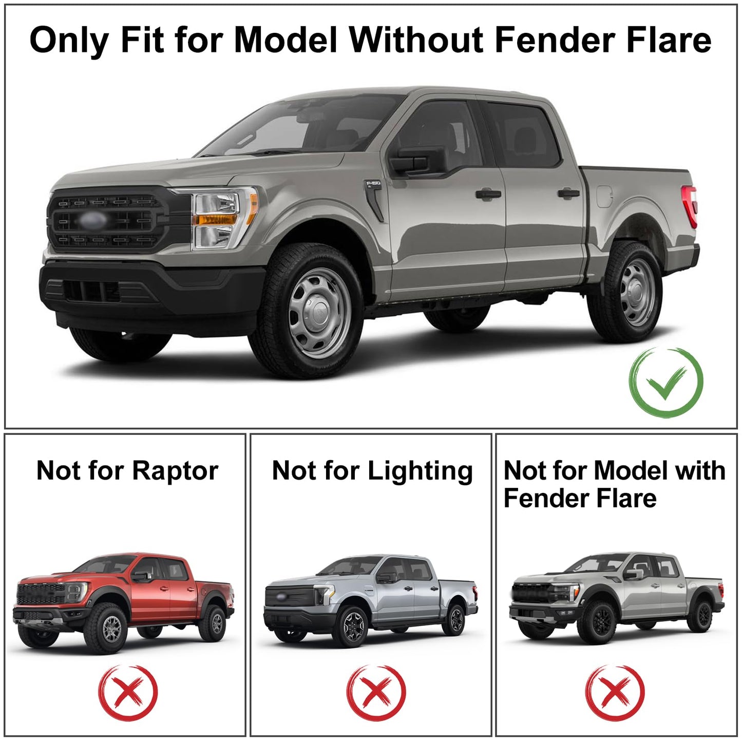 PSLER Fit for F-150 F150 2021 2022 2023 2024 (Without Fender Flares) Mud Flaps Set of 4PCS Mud Guard Kit Splash Guards Mudguards Mudflaps with Hardware Kits Accessory Front and Rear Accessories