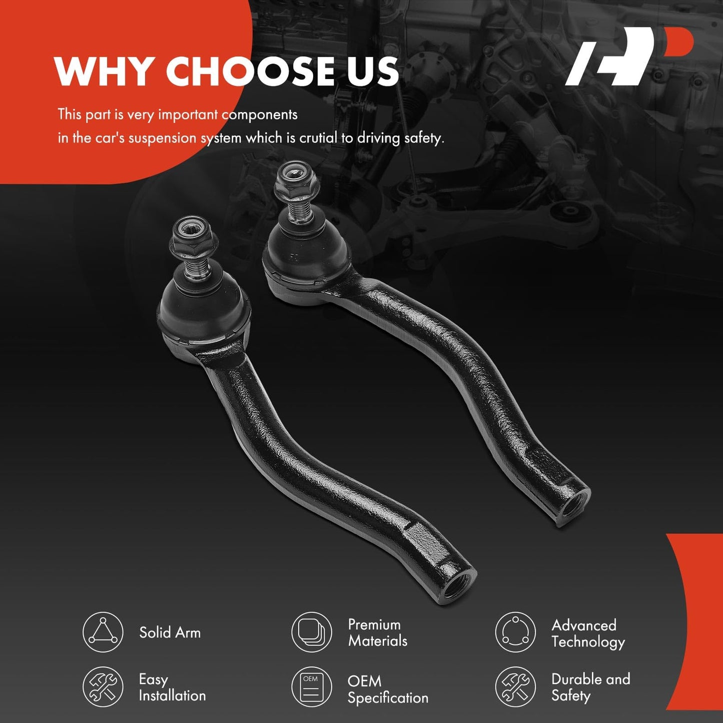 A-Premium 2 x Front Outer Tie Rod Ends, Compatible with Nissan Versa 2012-2022, Versa Note 2014-2019, Micra 2015-2019
