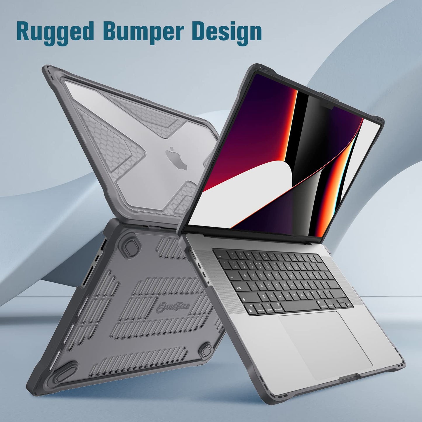 Fintie Case for MacBook Pro 16 Inch Case 2026-2021 A3403 A3186 A2991 A2780 A2485 - Heavy Duty Rugged Hard Shell Cover with TPU Bumper for MacBook Pro 16" M5/M4/M3/M2/M1 Pro/Max Chip, Gray