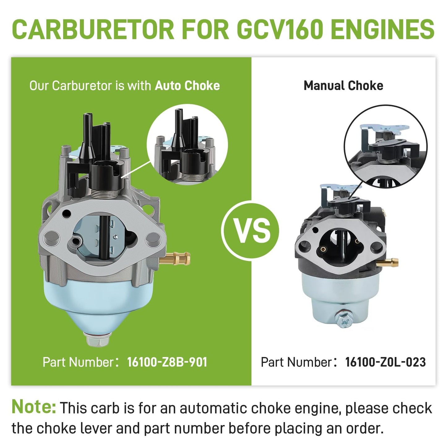 CARRBIA 16100-Z8B-901 Carburetor (BB76A A) Carb Assembly w/Tune up Kit Compatible with Honda Fits specific Engines HRR216K10 HRR216K11 HRR216K9 HRS216K5 HRS216K6 HRS216K7 Lawnmowers