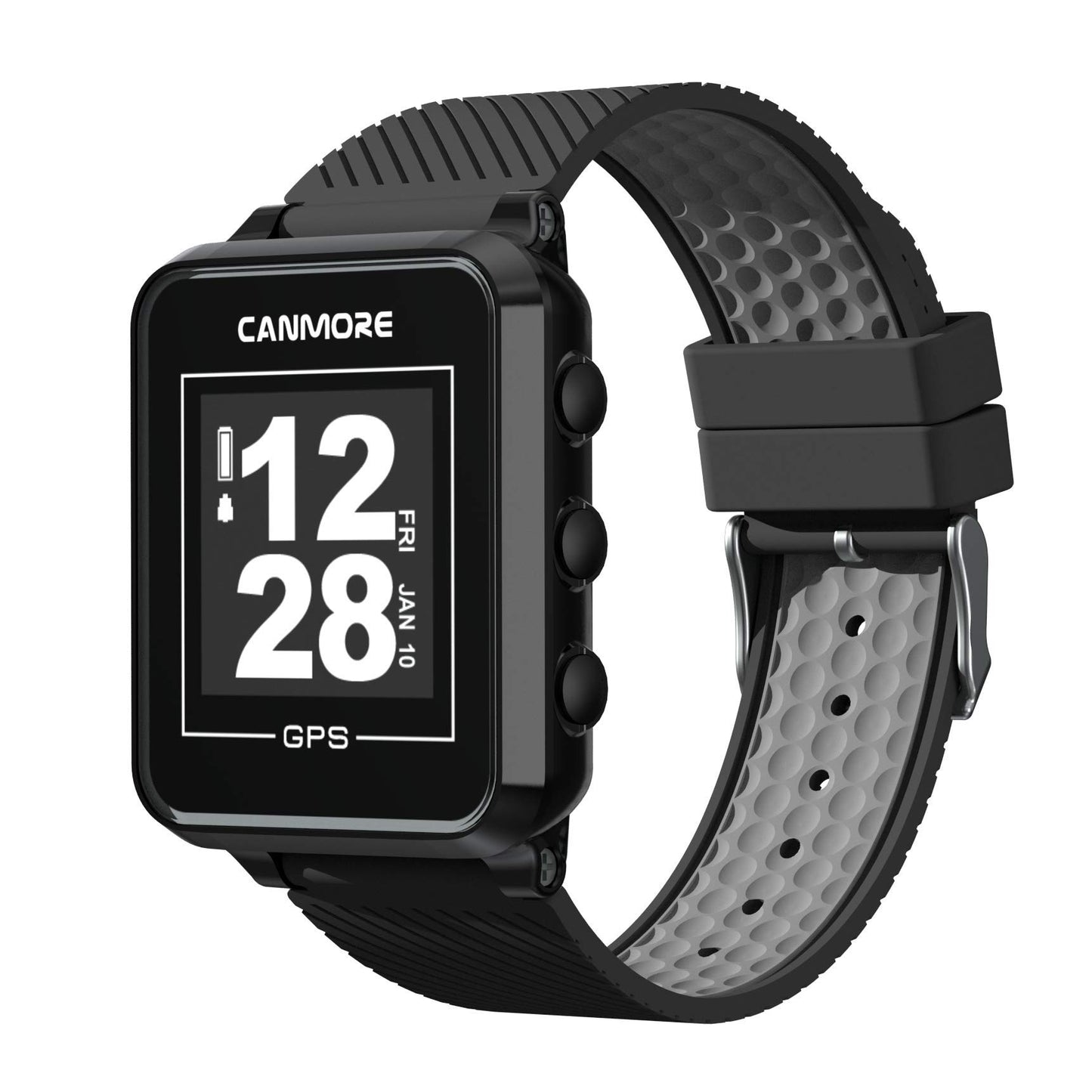 CANMORE TW353 Golf GPS Watch for Men and Women, High Contrast LCD Display, Free Update Over 41,000 Preloaded Courses Worldwide, Lightweight Essential Golf Accessory for Golfers, Black/Gray