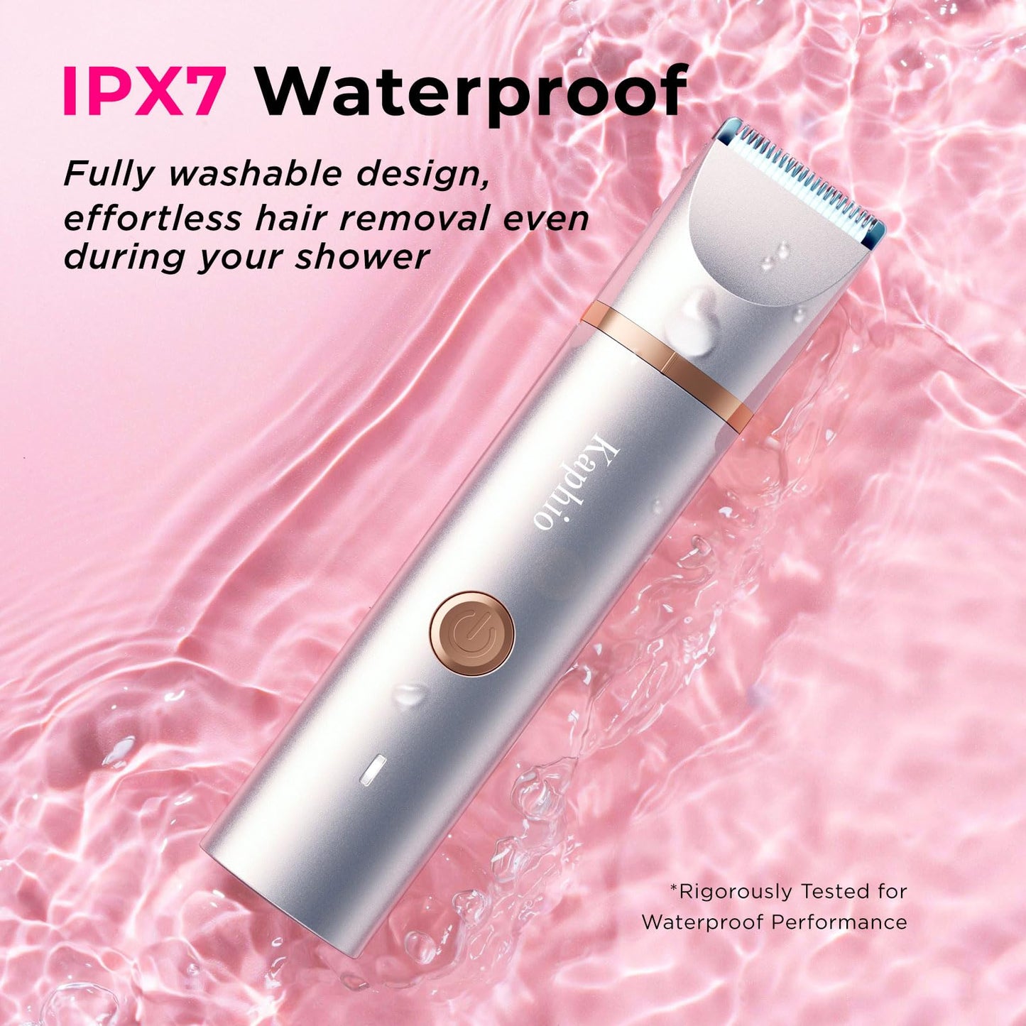 Bikini Trimmer for Women Pubic Hair: Eletctric Razors for Women - Rechargeable Eletctric Shaver - IPX7 Waterproof Bikini Trimmer for Underarm Leg Arm Body (Rose Gold)