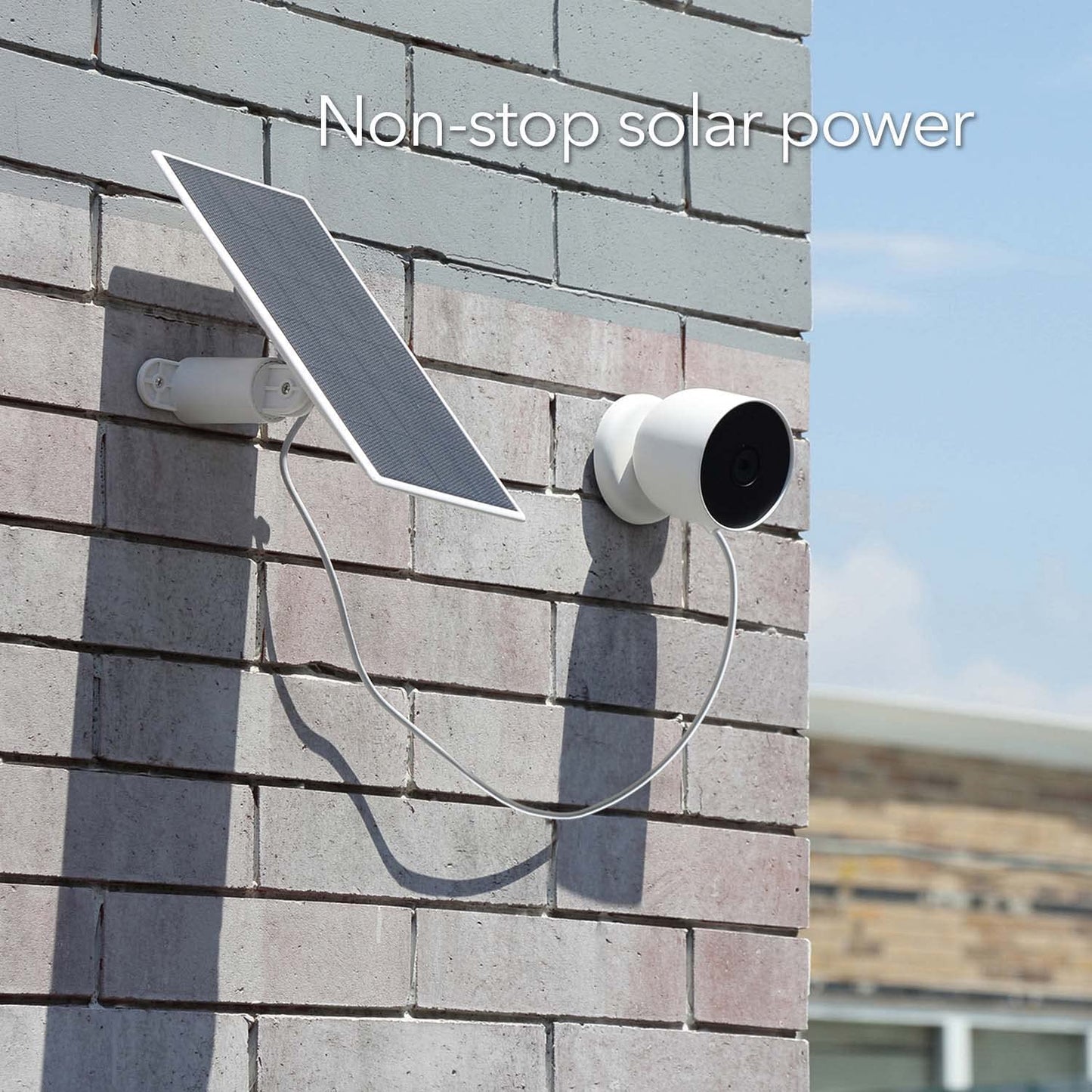Wasserstein Solar Panel for Google Nest Cam Outdoor or Indoor, Battery - 2.5W Solar Power - Made for Google Nest