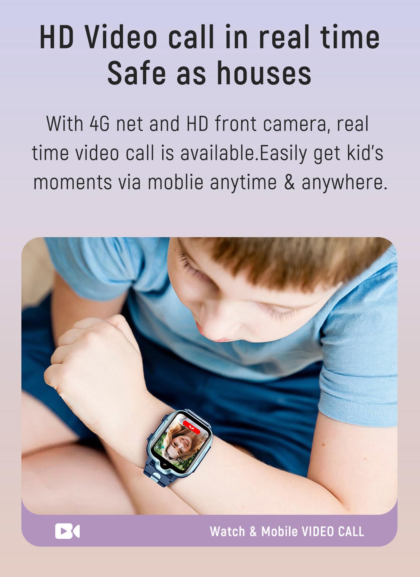 4G GPS Kids Smart Watch - with Whatsapp Line Facebook TikTok Smartwatch Global Phone Watch Real Time Tracking Waterproof SOS Emergency Alarm Two-Way Calling Video Call Text Voice Chat for Ages 3-15