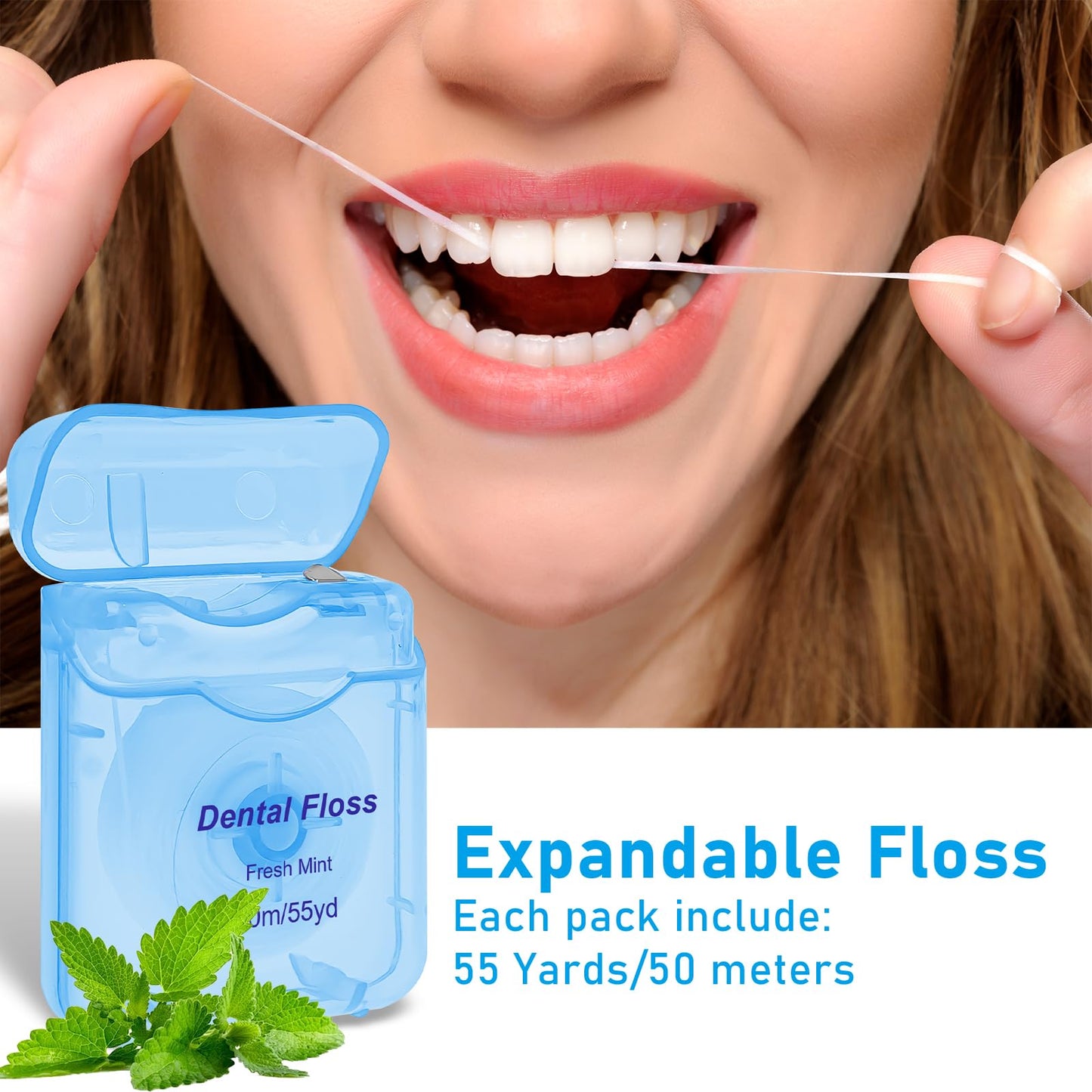 60 Pack Mint Flavored Dental Floss Bulk, 50m Each Travel Oral Care Dental Floss for Teeth and Gum Protection (Multicolor)