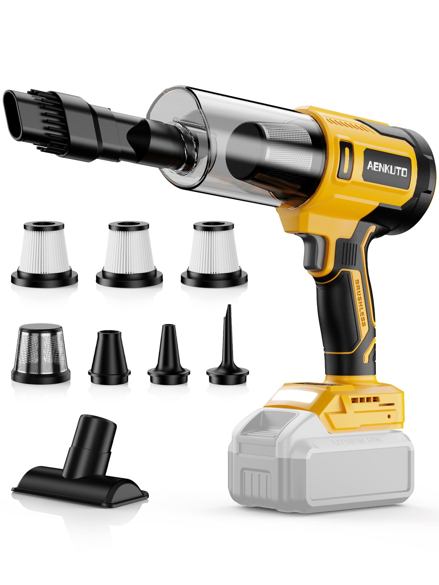 Cordless Car Vacuum Cleaner Compatible with Dewalt 20V MAX Batteries, Portable Handheld Vacuum for Pet Hair & Sand, Capable of Quick Vehicle Interior & Garage Cleanup, (Battery Not Included)