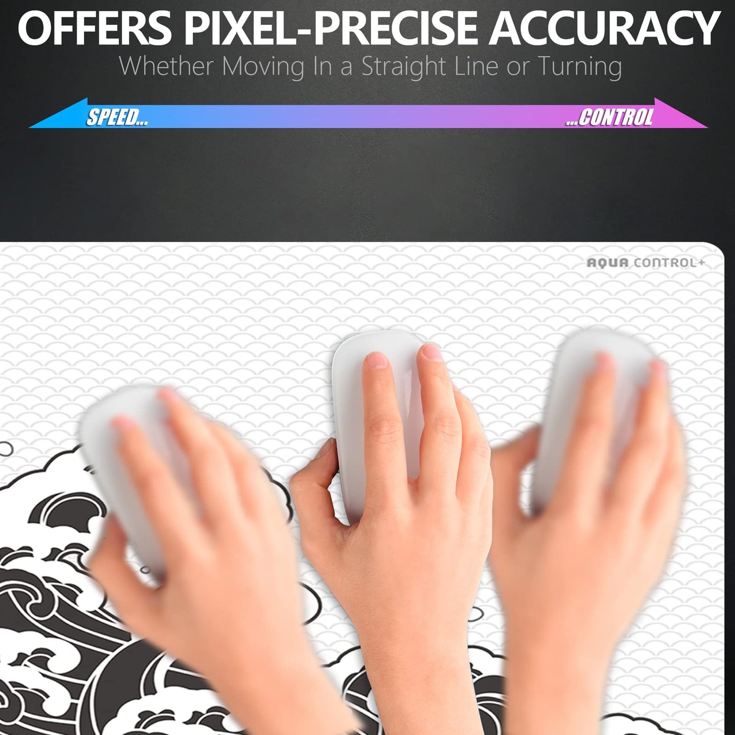 X-Raypad Aqua Control Plus Wave Gaming Mouse Pad, Ultra-High Precision Mouse Pad with Perfect Speed and Control Capability, Consistent X and Y Glide, Designed for Fps Players with Low DPI Requirements